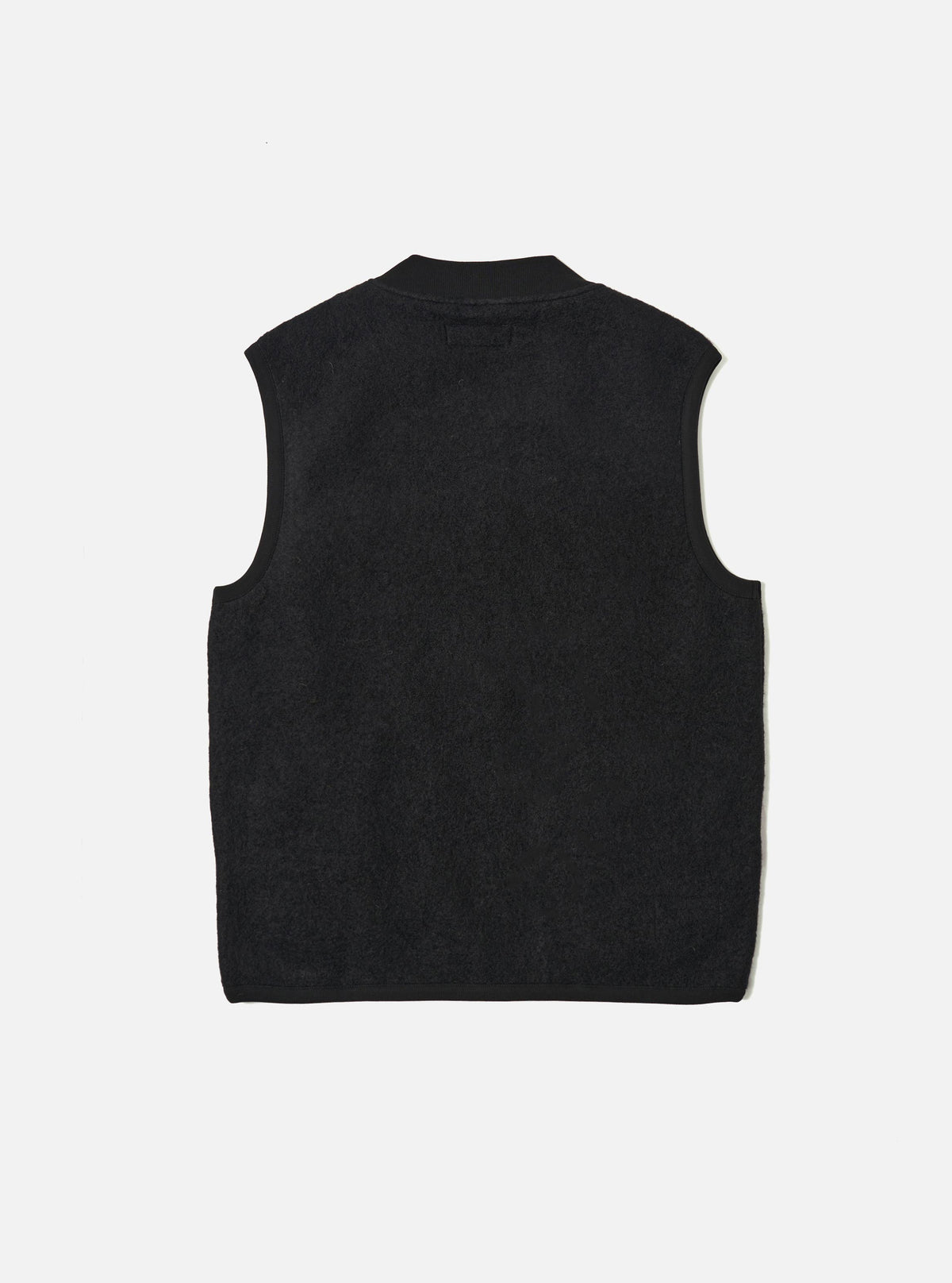 Black Wool Fleece Zip Waistcoat