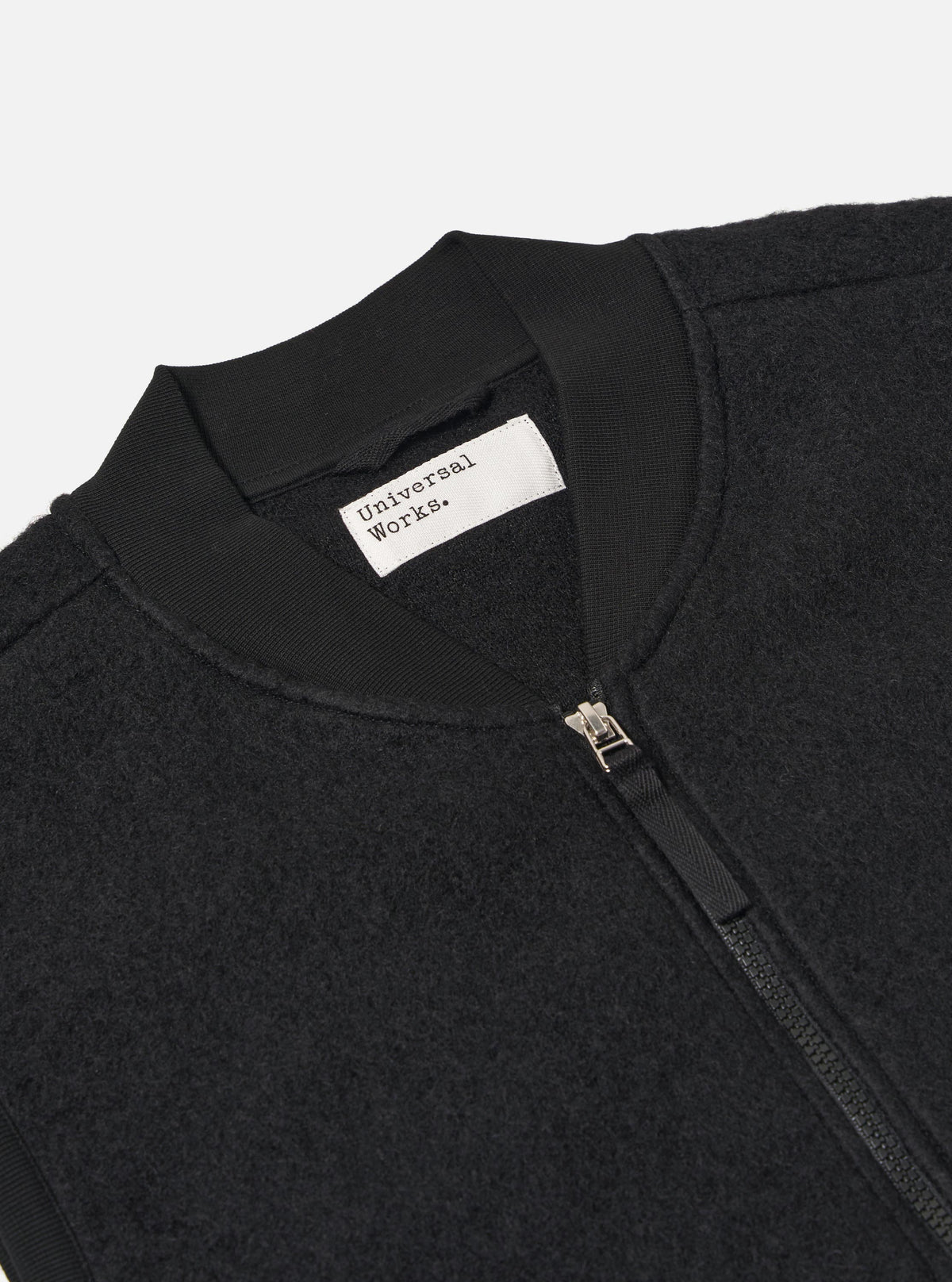 Black Wool Fleece Zip Waistcoat