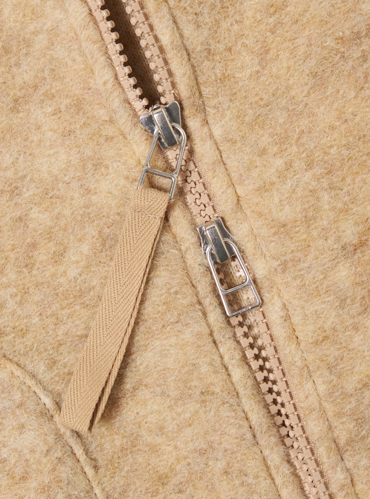 Fawn Wool Fleece Zip Waistcoat