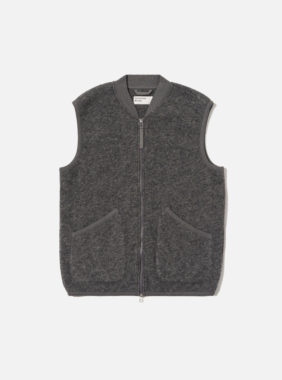 Grey Marl Wool Fleece Zip Waistcoat