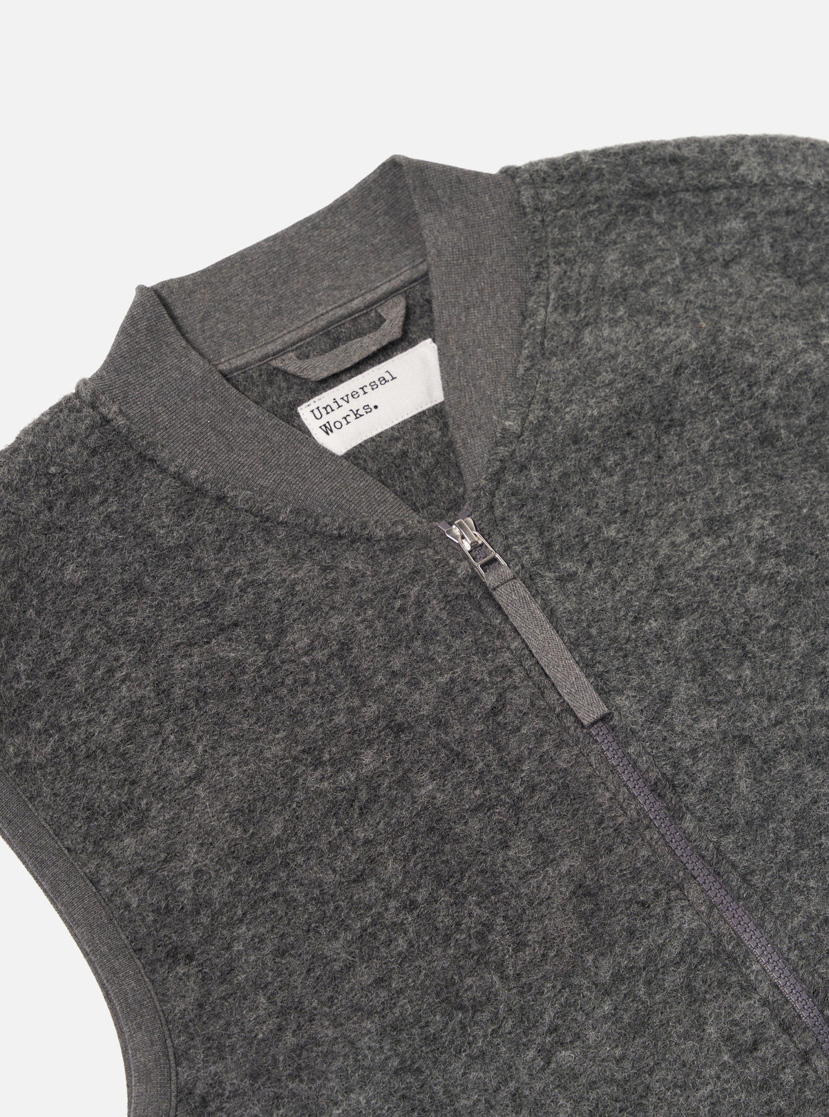 Grey Marl Wool Fleece Zip Waistcoat