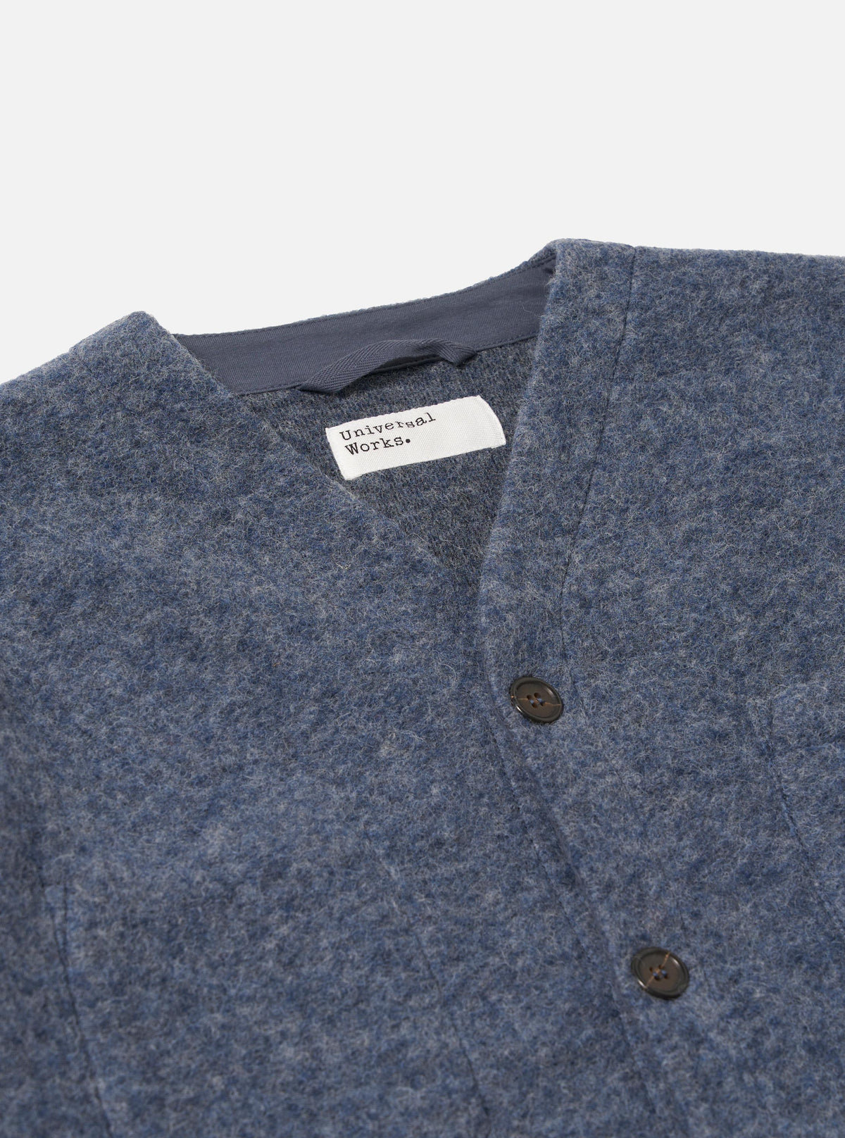 Slate Blue Wool Fleece Cardigan