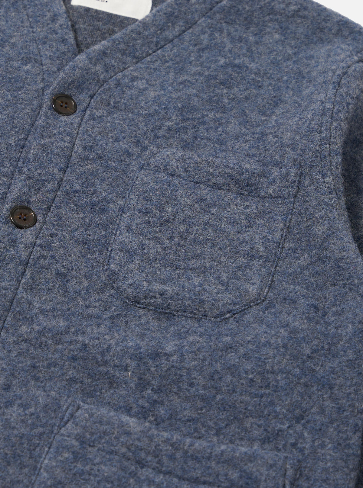 Slate Blue Wool Fleece Cardigan