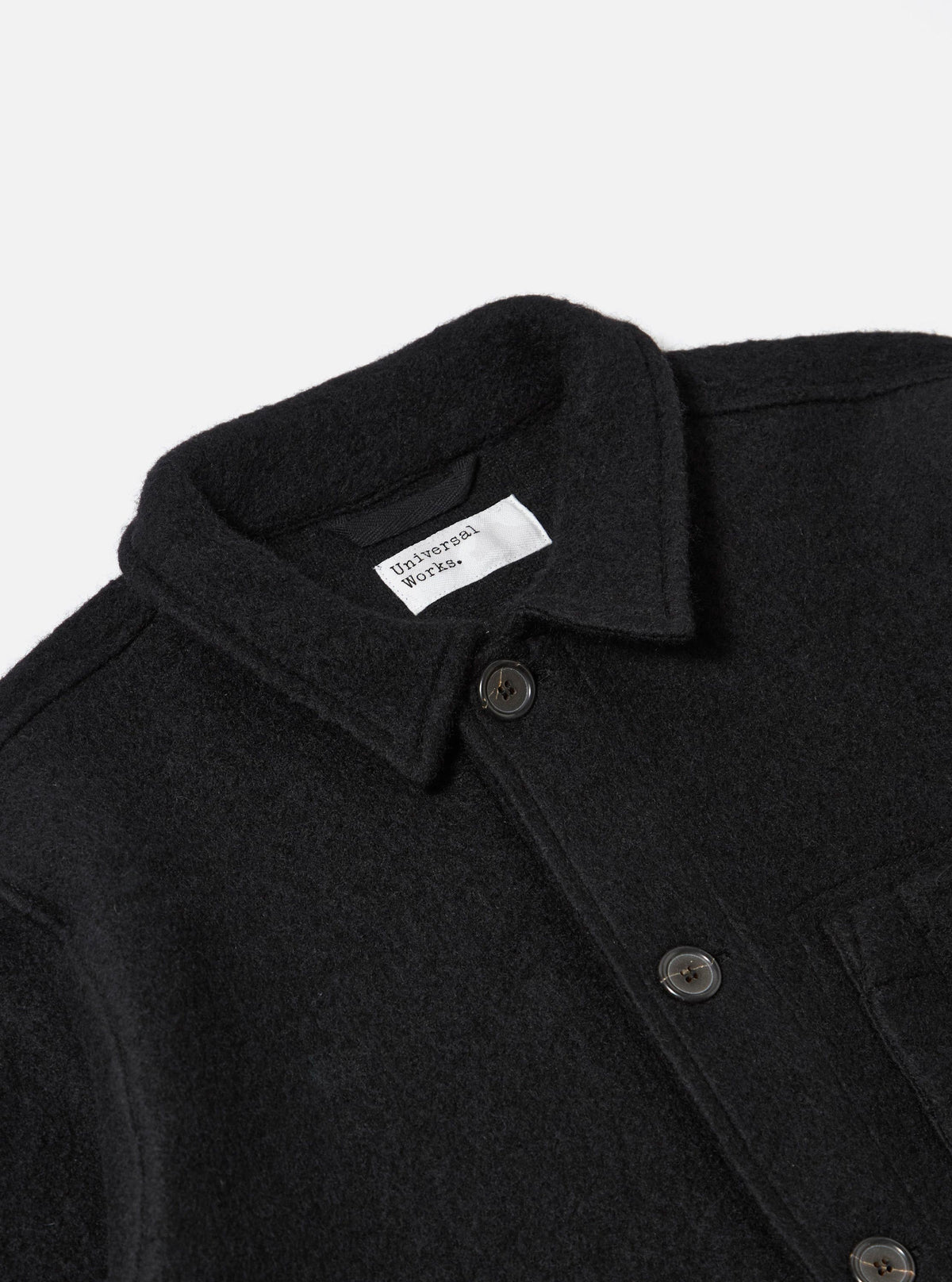 Black Wool Fleece Field Jacket