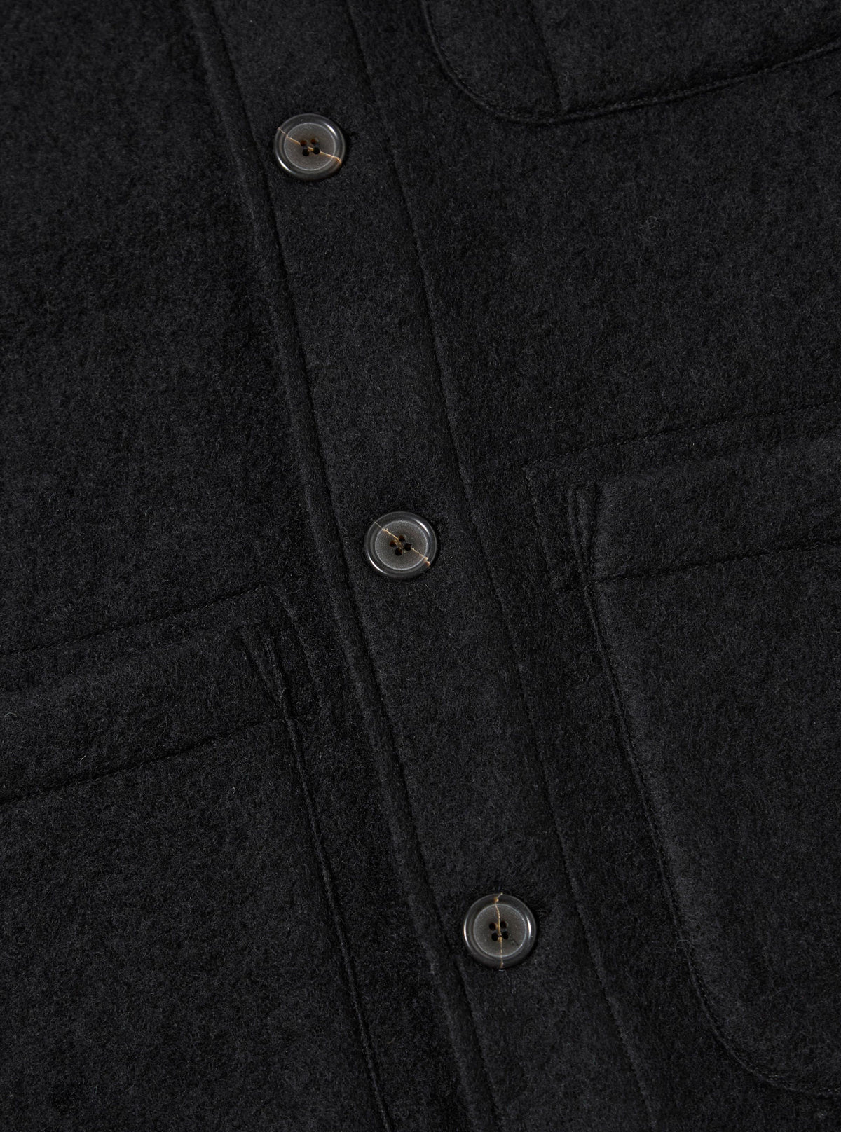 Black Wool Fleece Field Jacket
