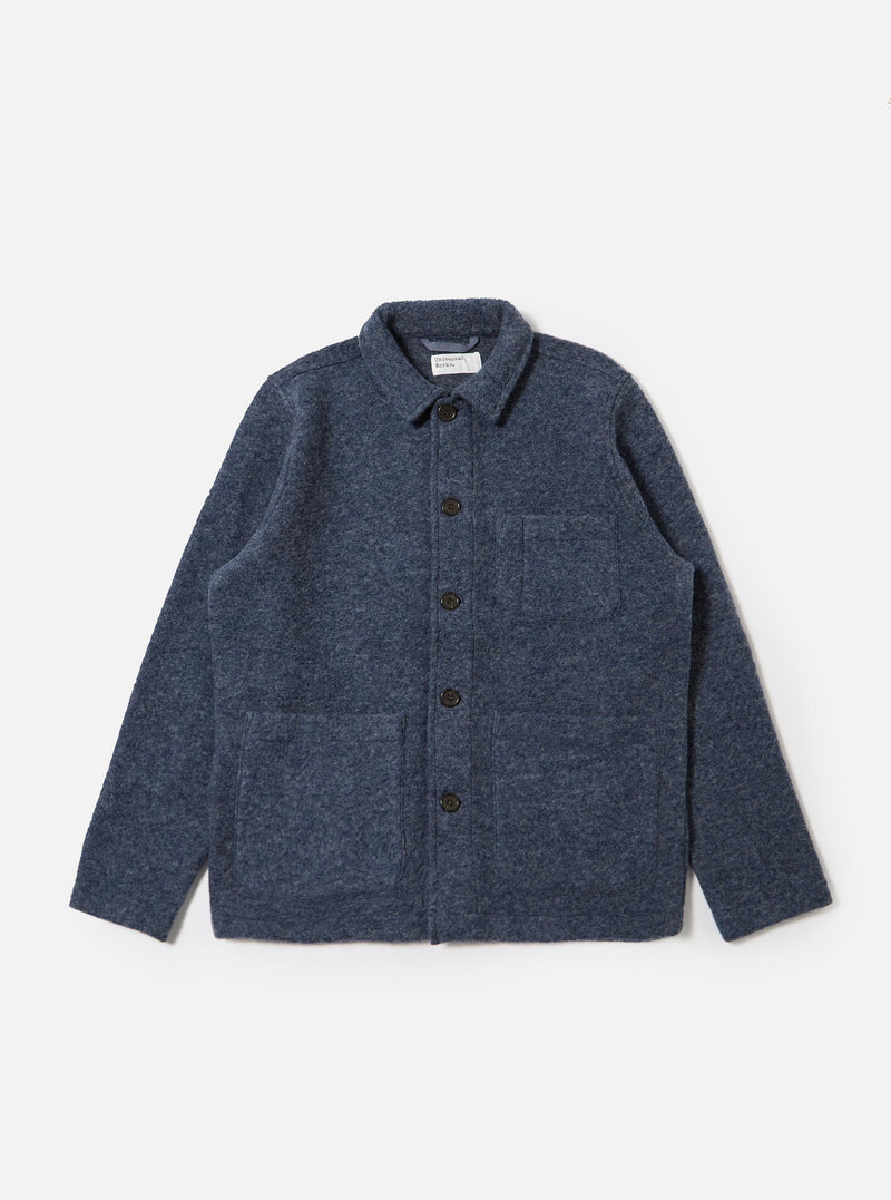 Slate Blue Wool Fleece Field Jacket