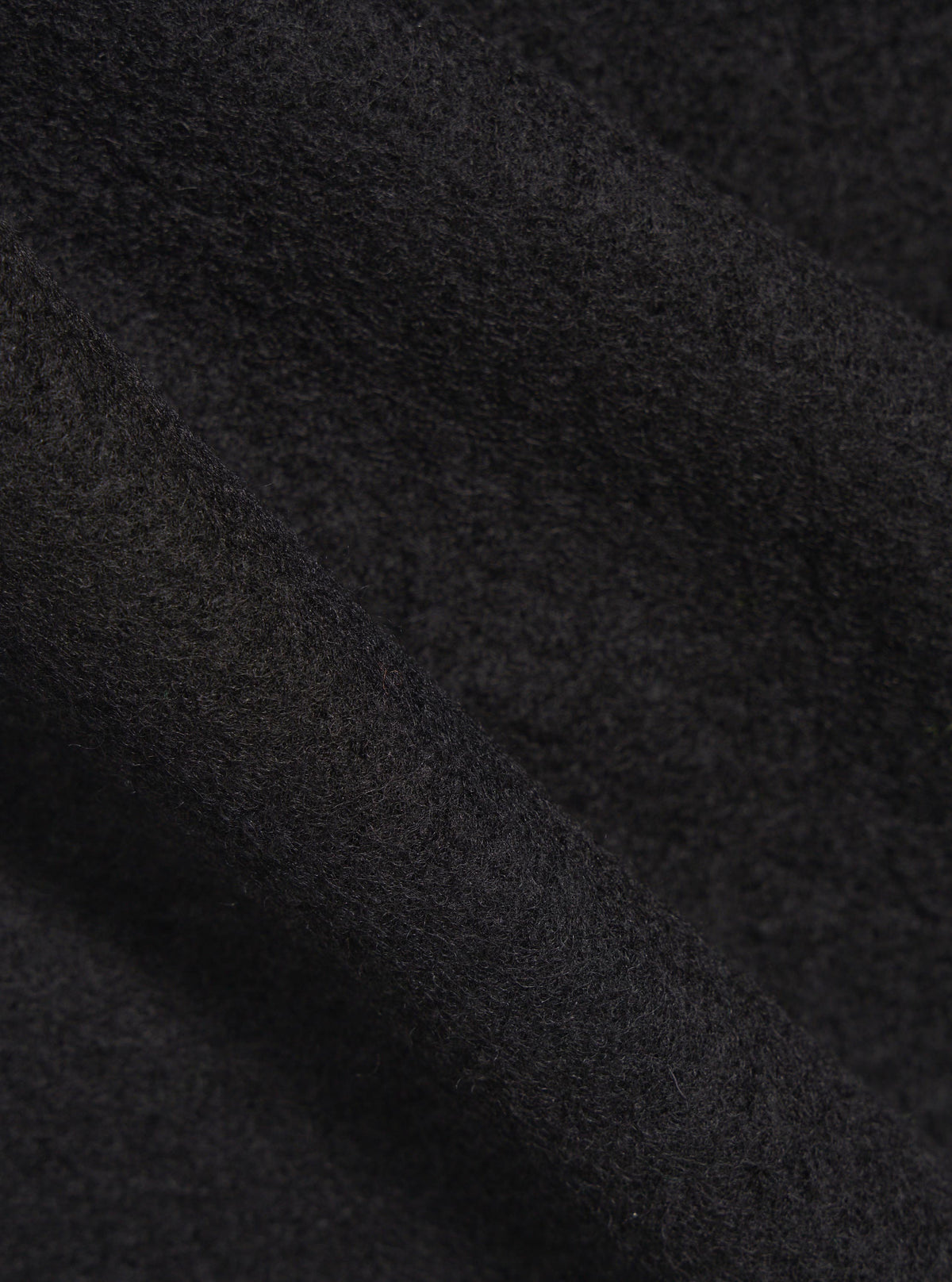 Black Wool Fleece Zip Bomber