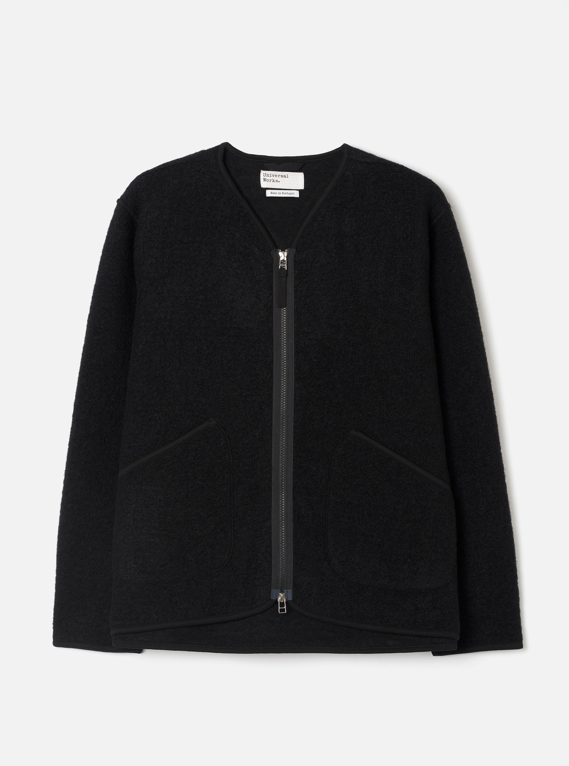 Men's Black Wool Fleece Zip Liner Jacket – Universal Works