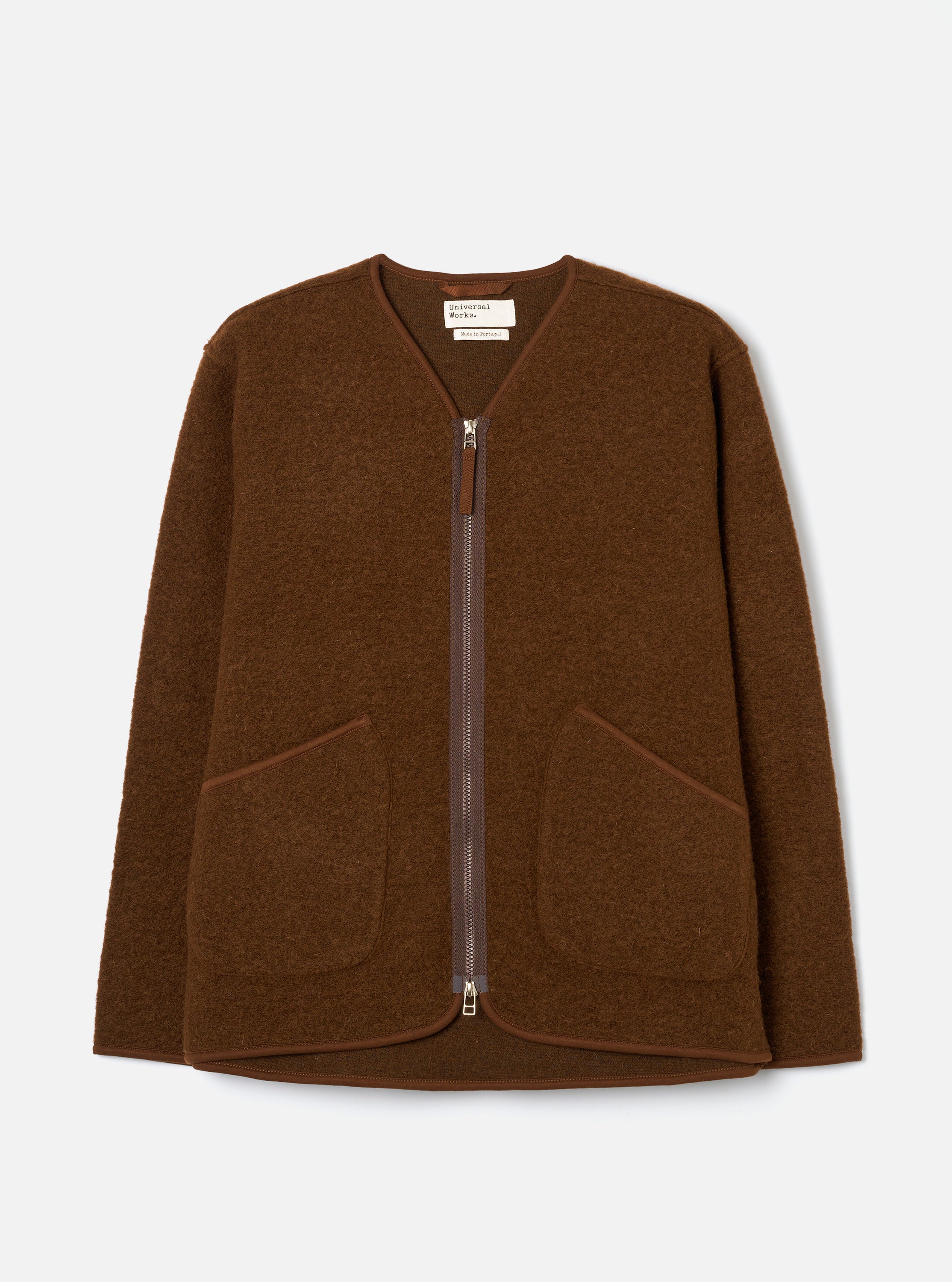 Men's Cacao Wool Fleece Zip Liner Jacket – Universal Works
