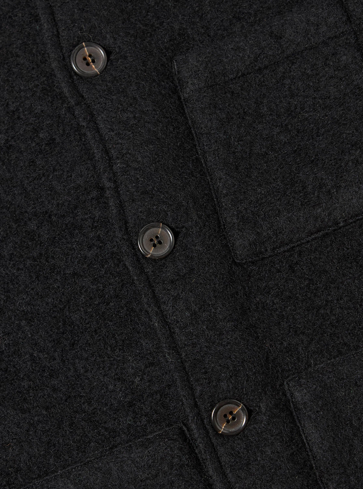Black Wool Fleece Uniform Jacket