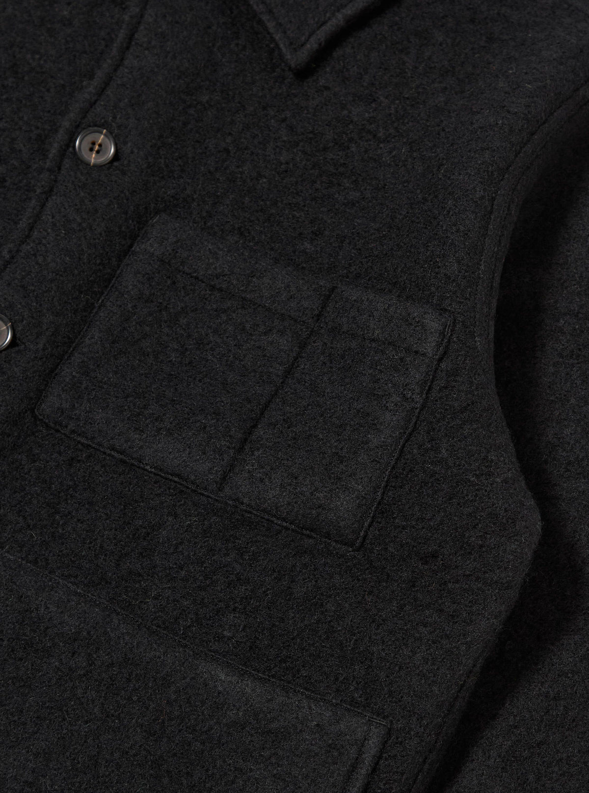Black Wool Fleece Uniform Jacket