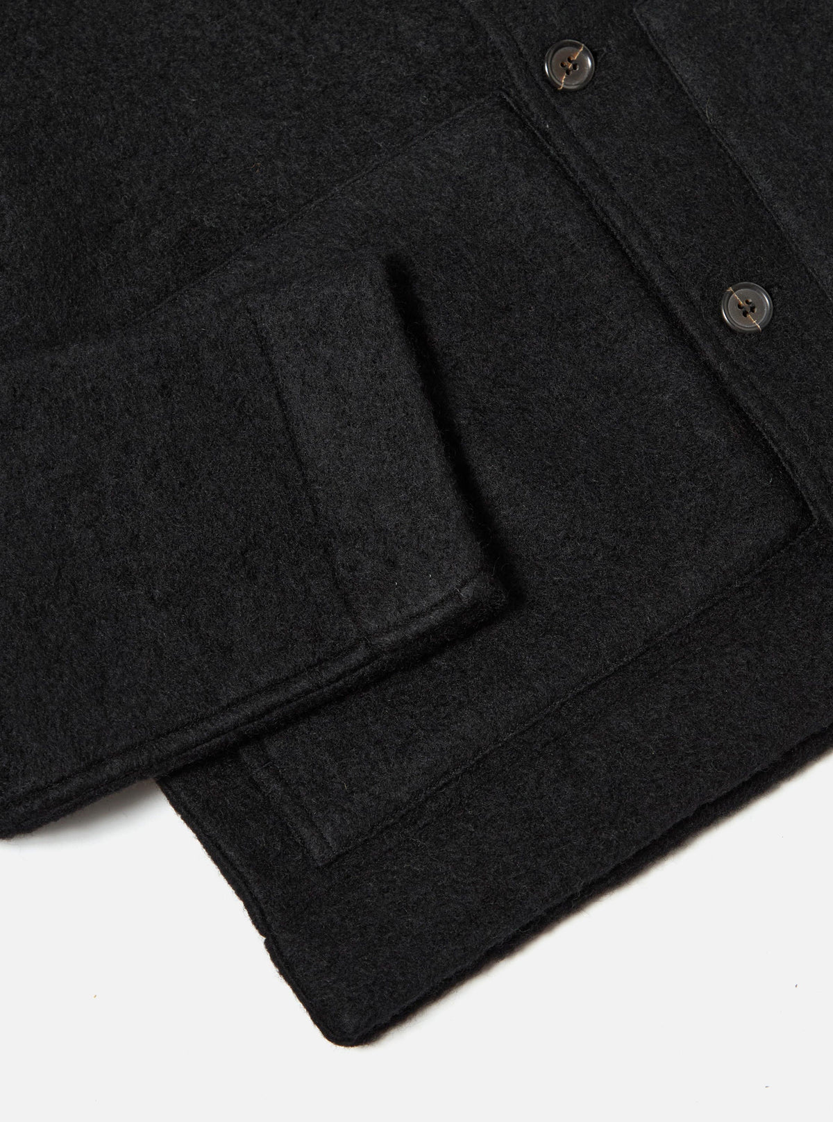 Black Wool Fleece Uniform Jacket