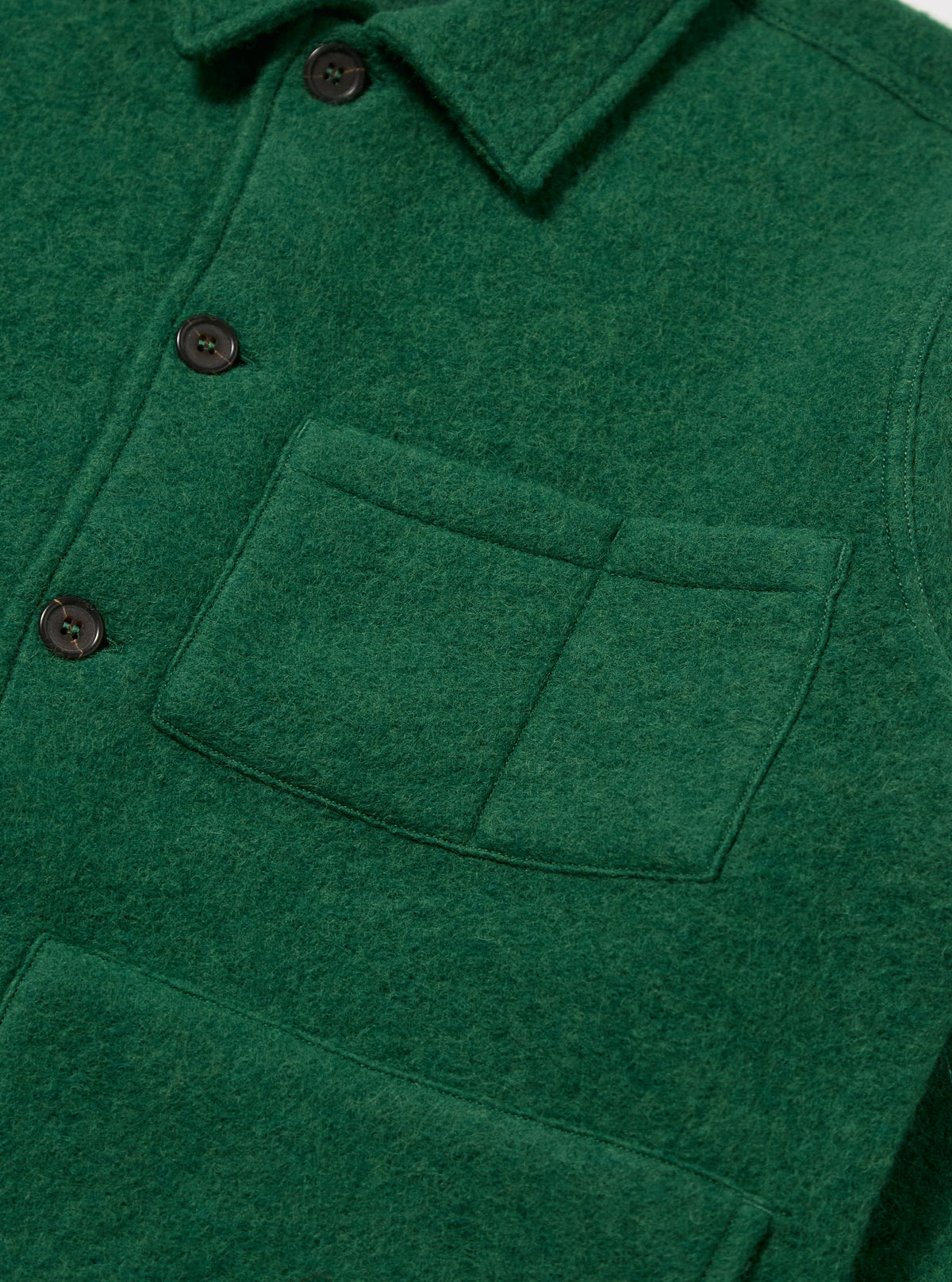 Green Wool Fleece Uniform Jacket