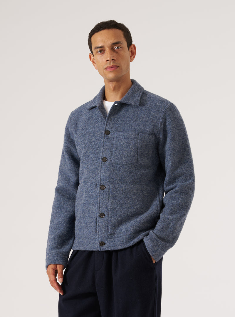Slate Blue Wool Fleece Uniform Jacket