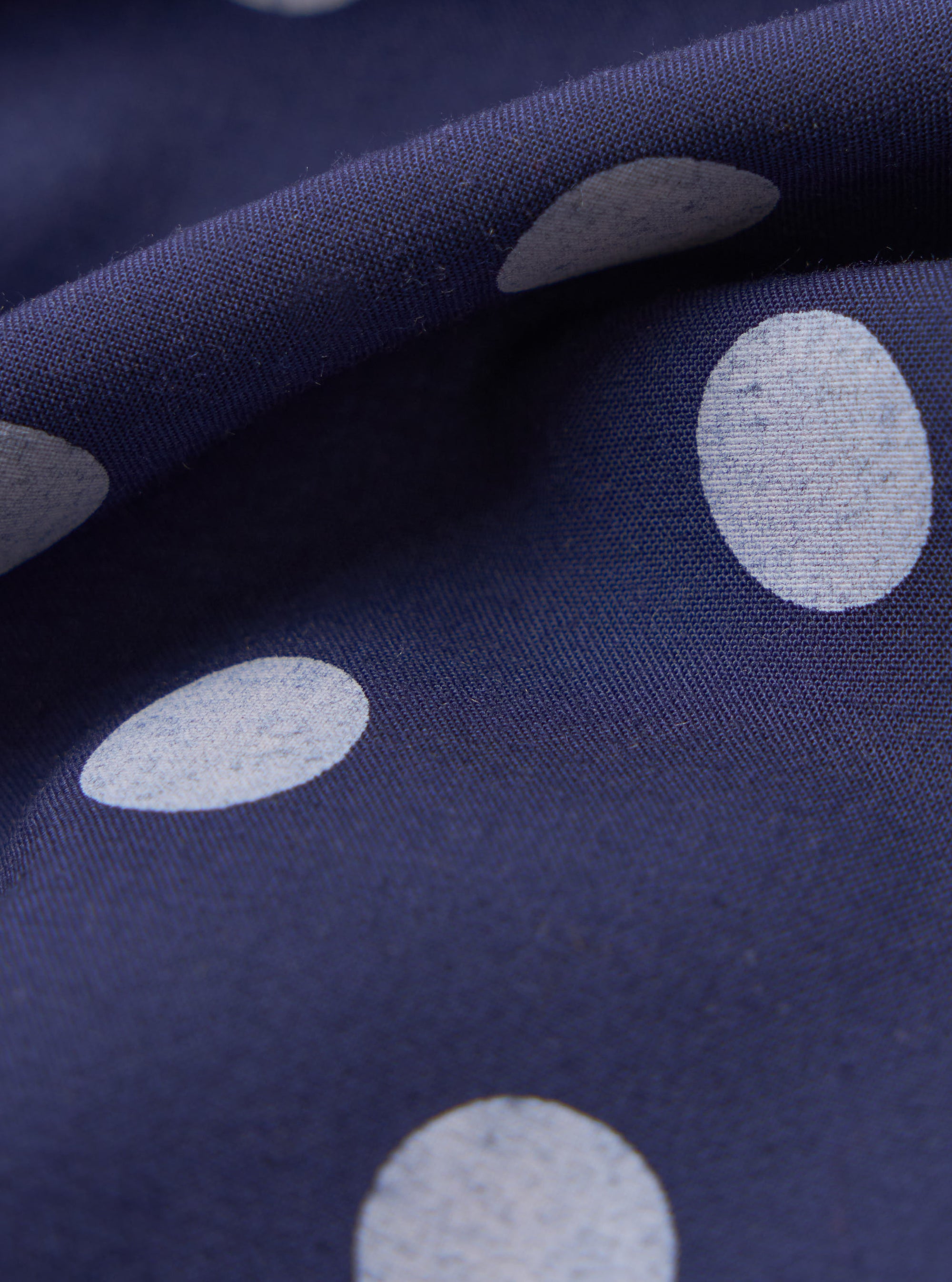 Navy Bold Dot Print Rayon Scout Scarf