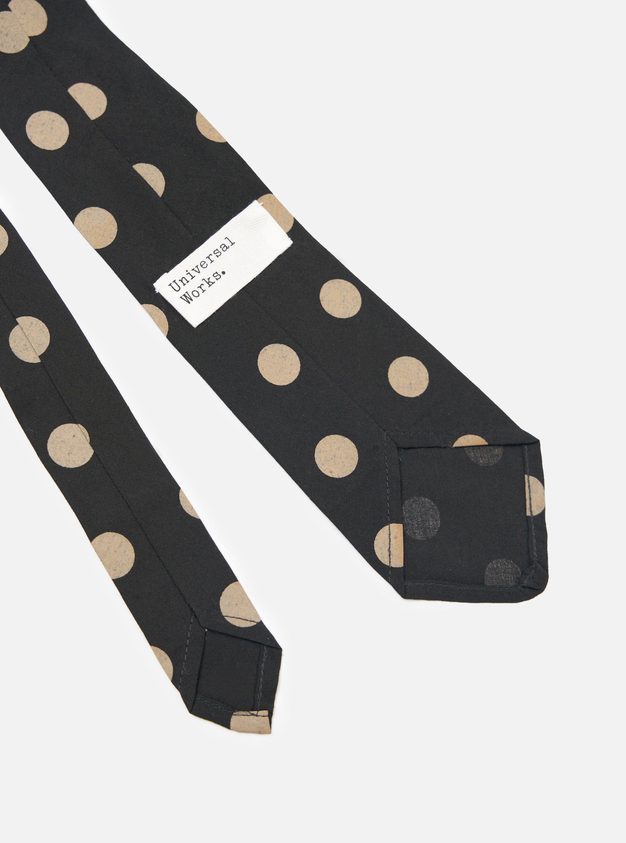 Black Bold Dot Print Rayon Tie