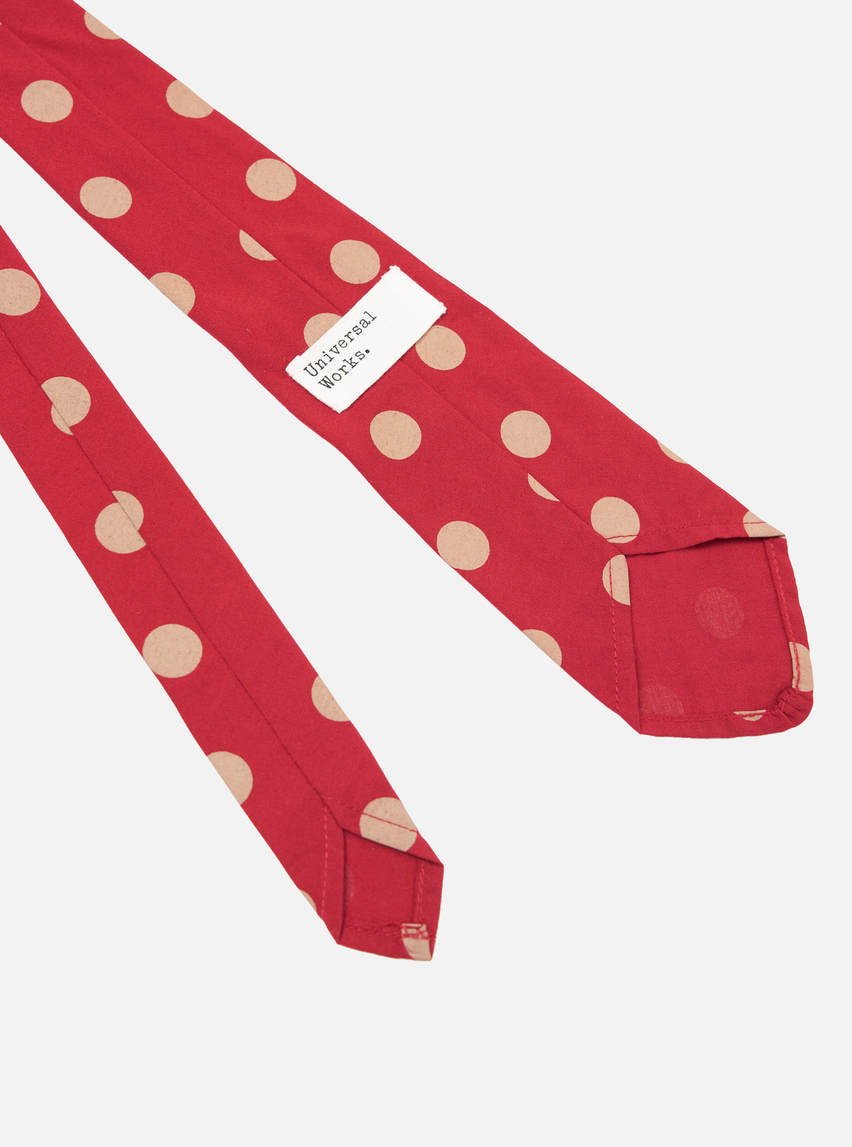 Red Bold Dot Print Rayon Tie