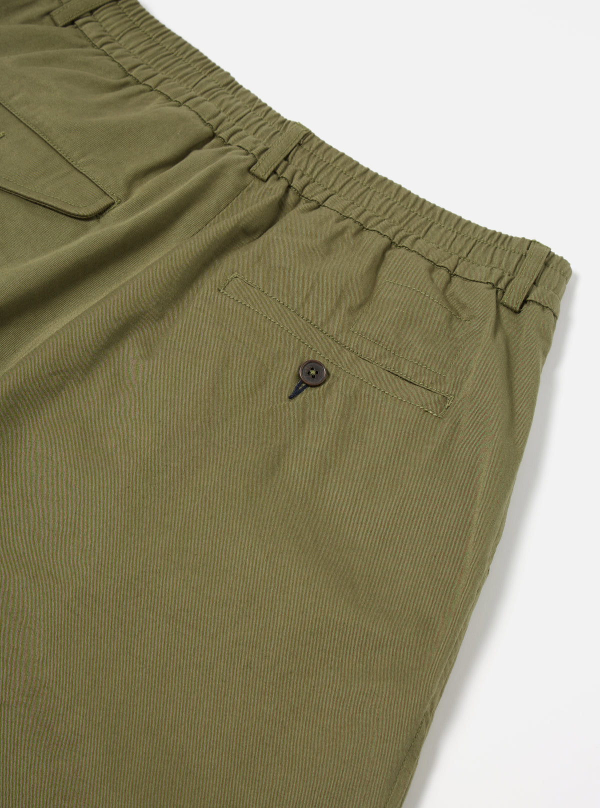 Light Olive Twill Twill Pleated Track Short