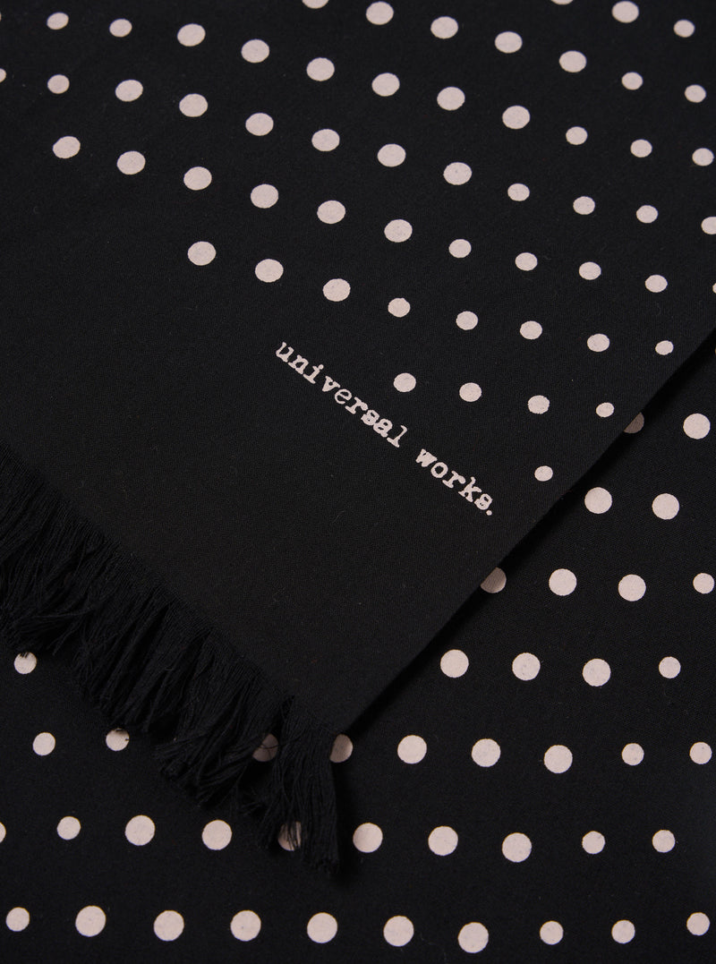 Black Dot Print Short Scarf