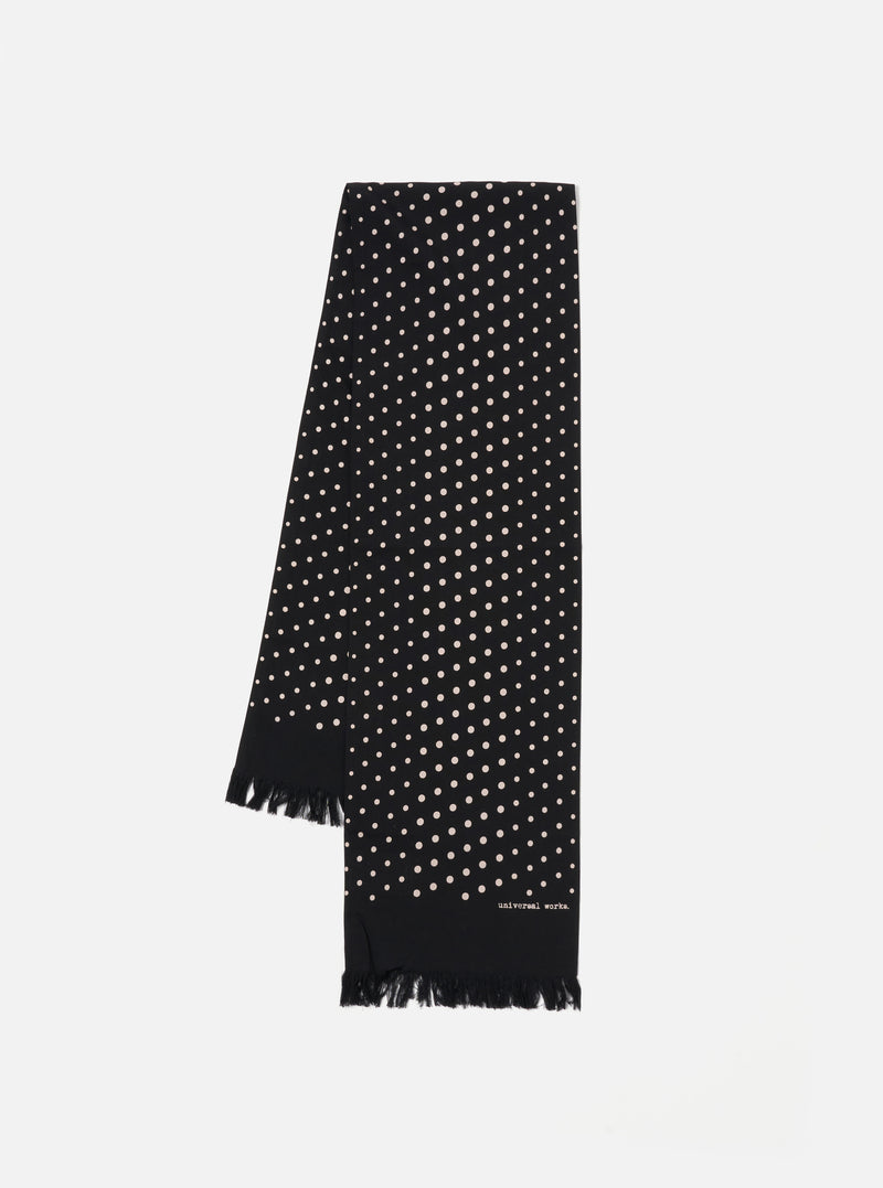 Black Dot Print Short Scarf