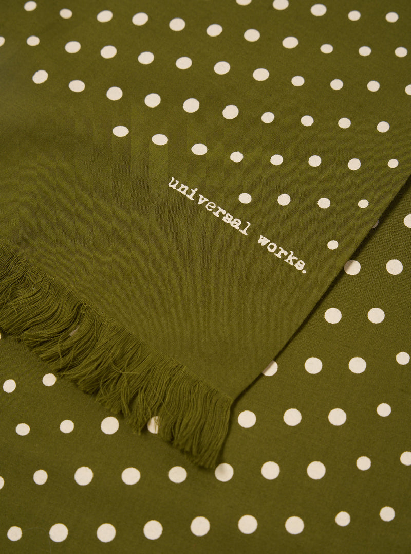 Green Dot Print Short Scarf