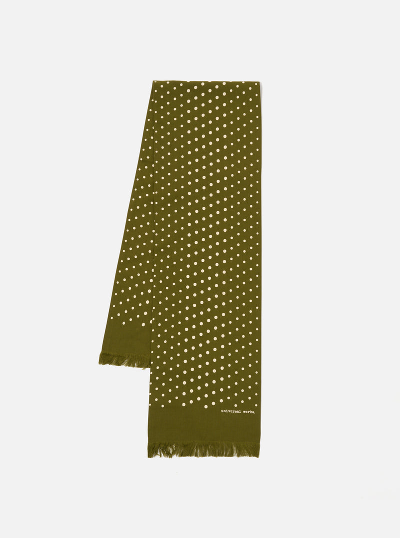 Green Dot Print Short Scarf