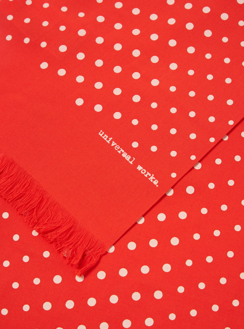 Orange Dot Print Short Scarf