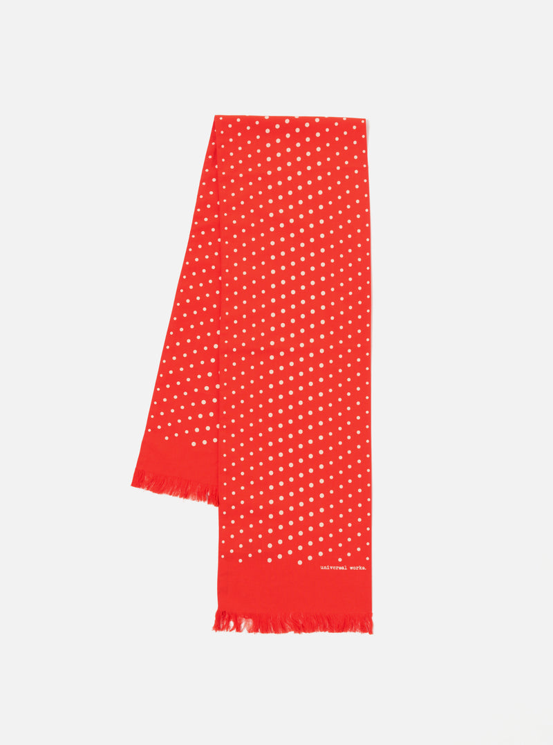 Orange Dot Print Short Scarf