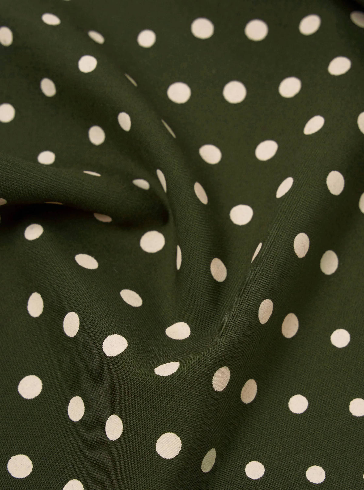 Olive Dot Print Short Scarf