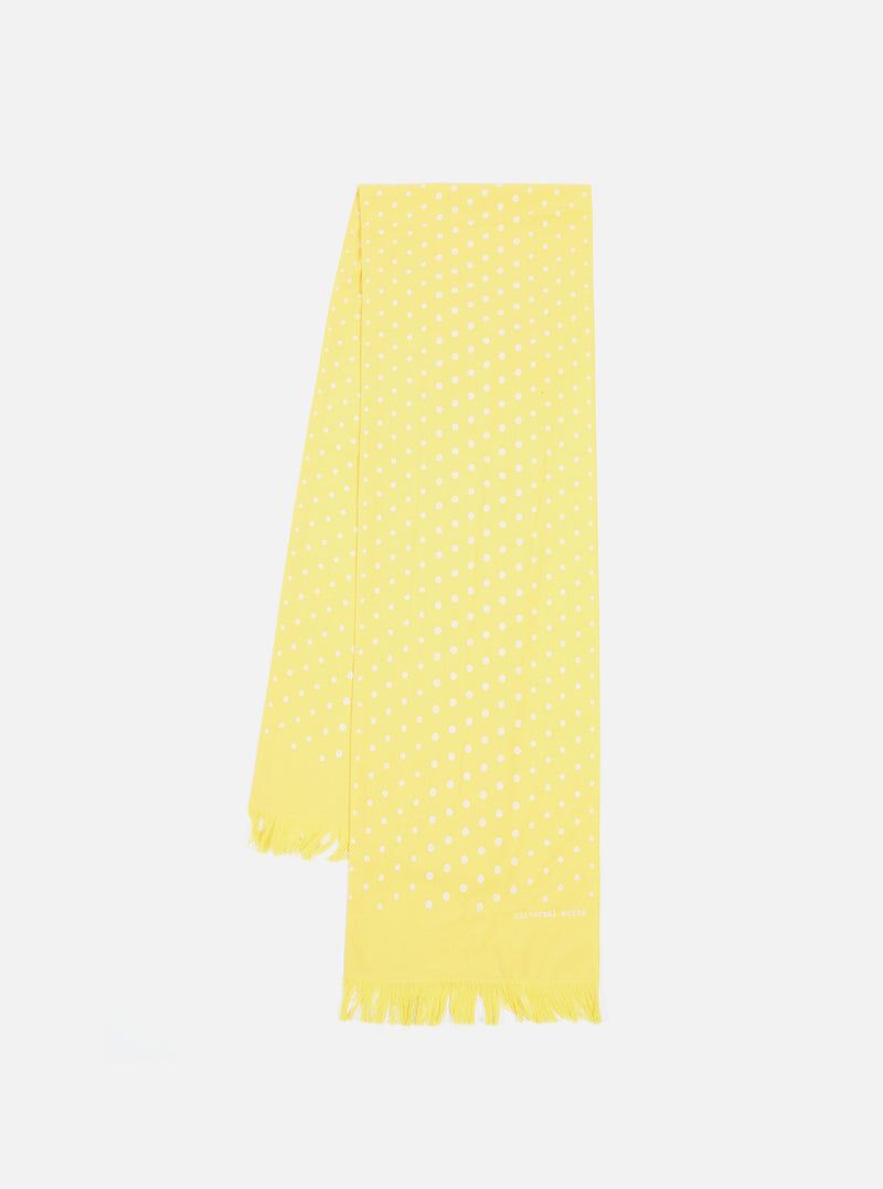 Yellow Dot Print Short Scarf