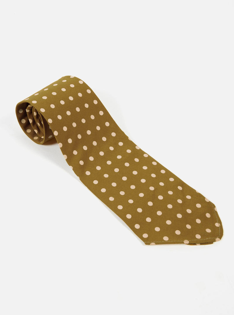 Mustard Dot Print Tie