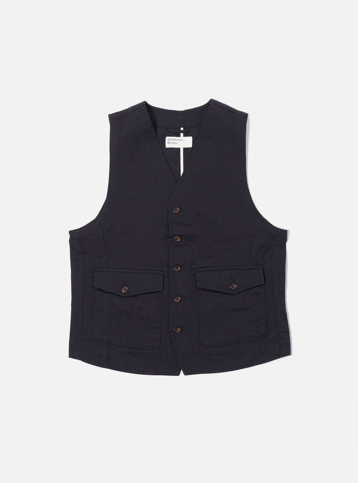 Black Twill Field Waistcoat