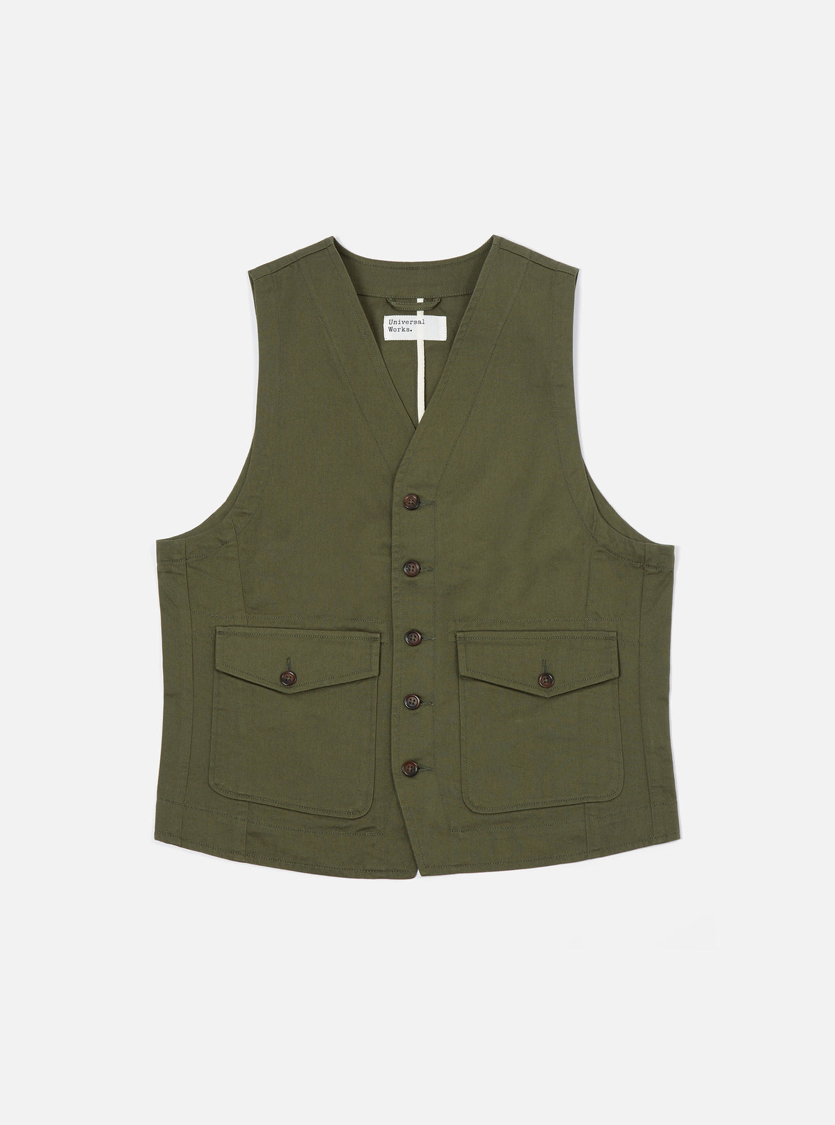 Light Olive Twill Field Waistcoat
