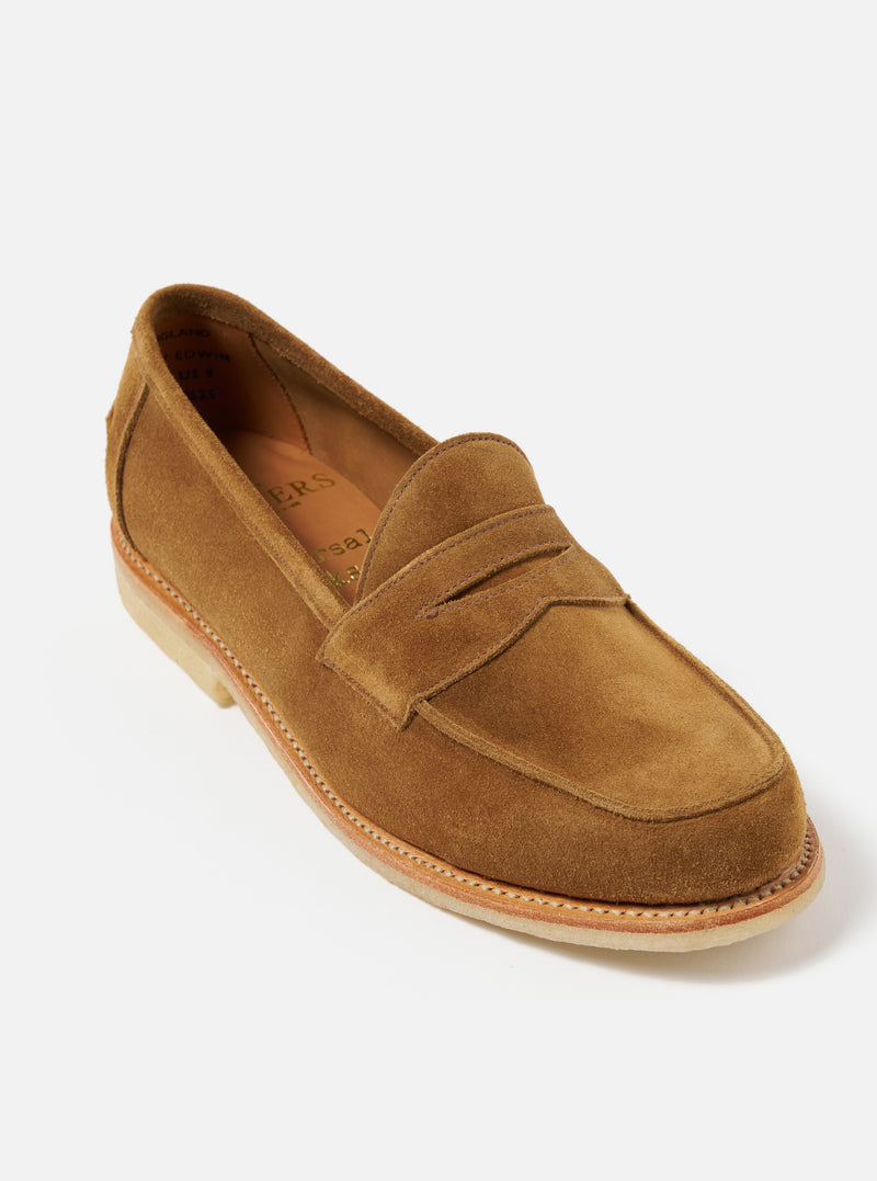 Sanders for Universal Works Tobacco Suede Edwin Loafer