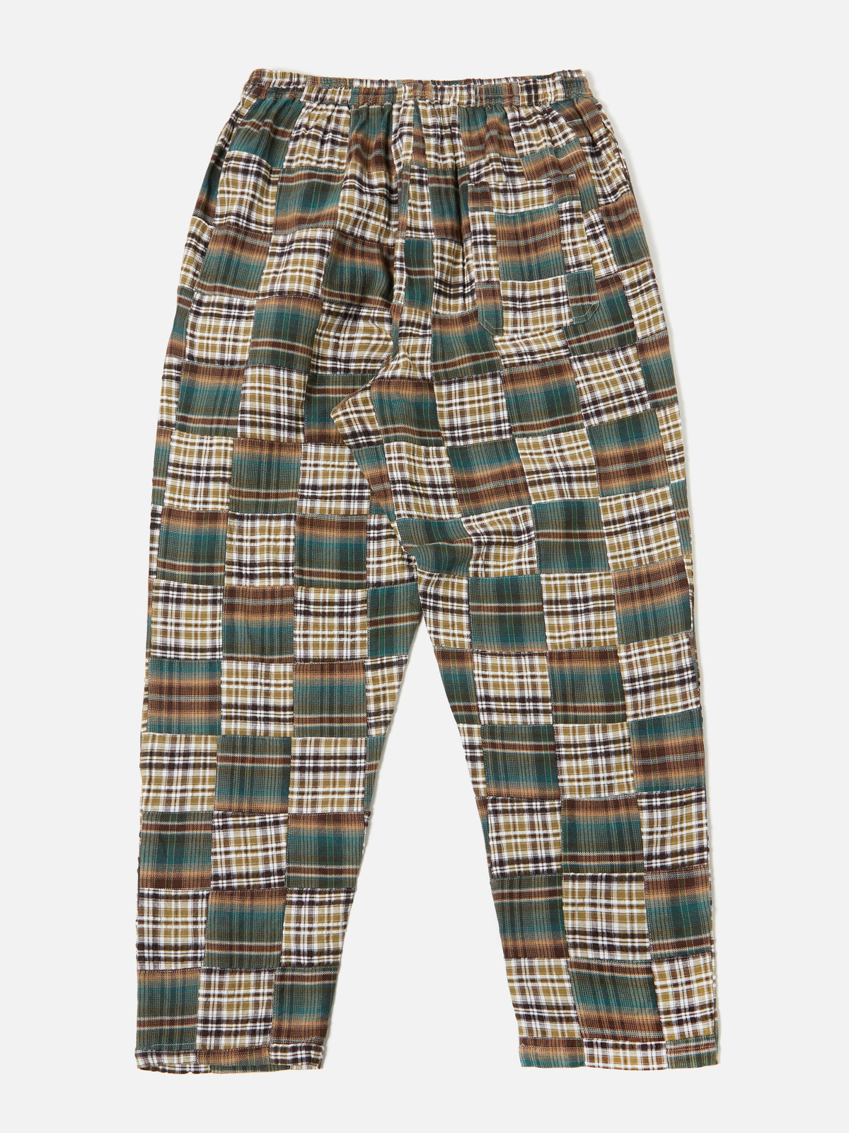 Olive/Brown Patchwork Check Long Pyjama Set