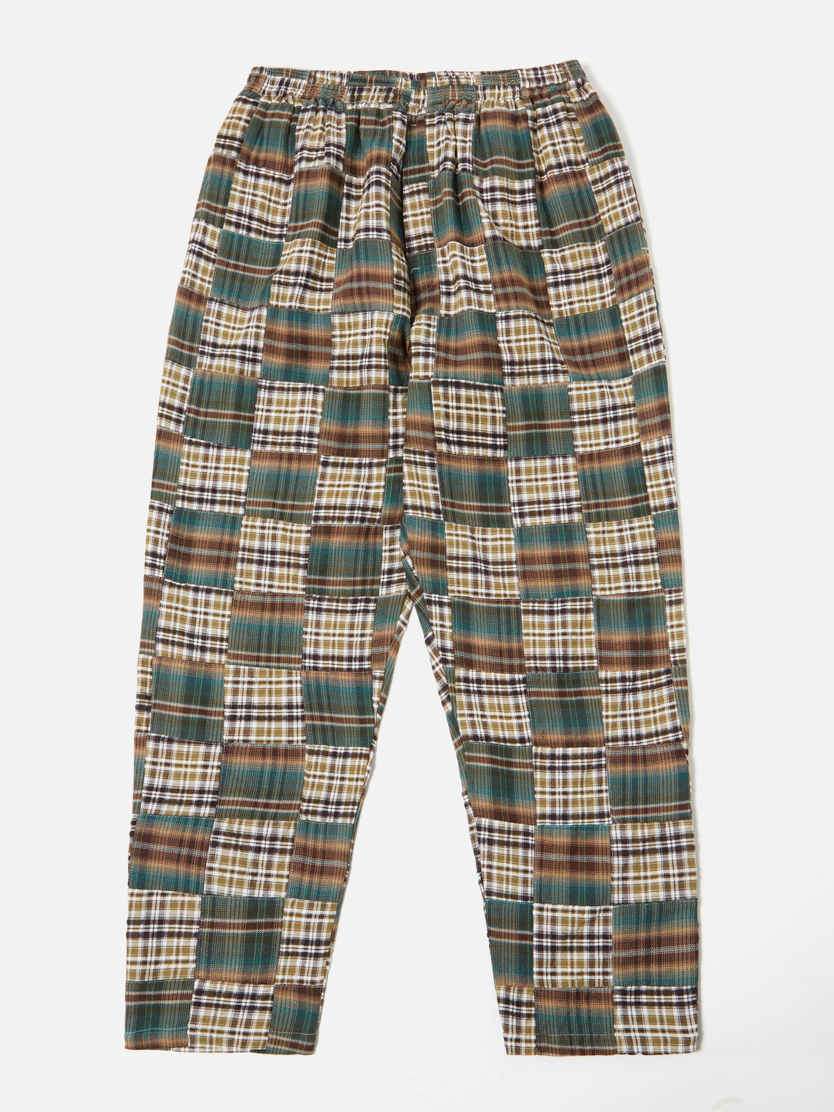 Olive/Brown Patchwork Check Long Pyjama Set