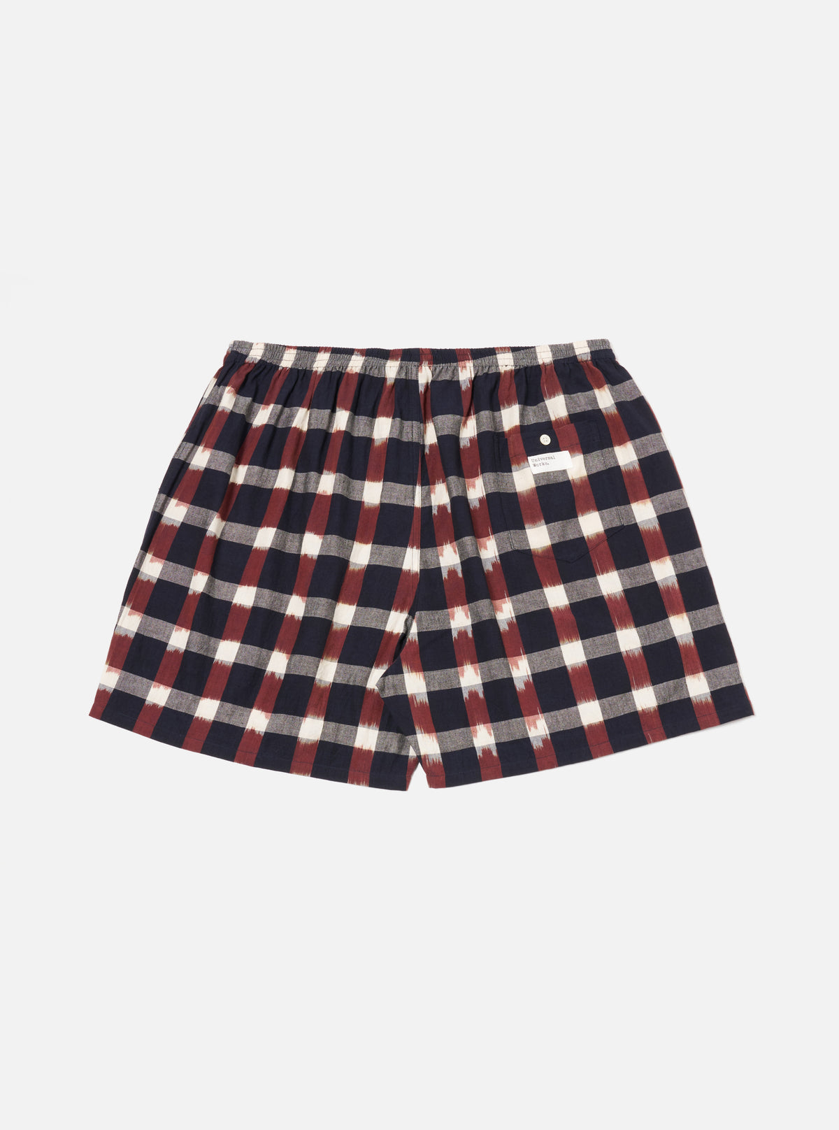 Navy/Brown Check Ikat Boxer Short