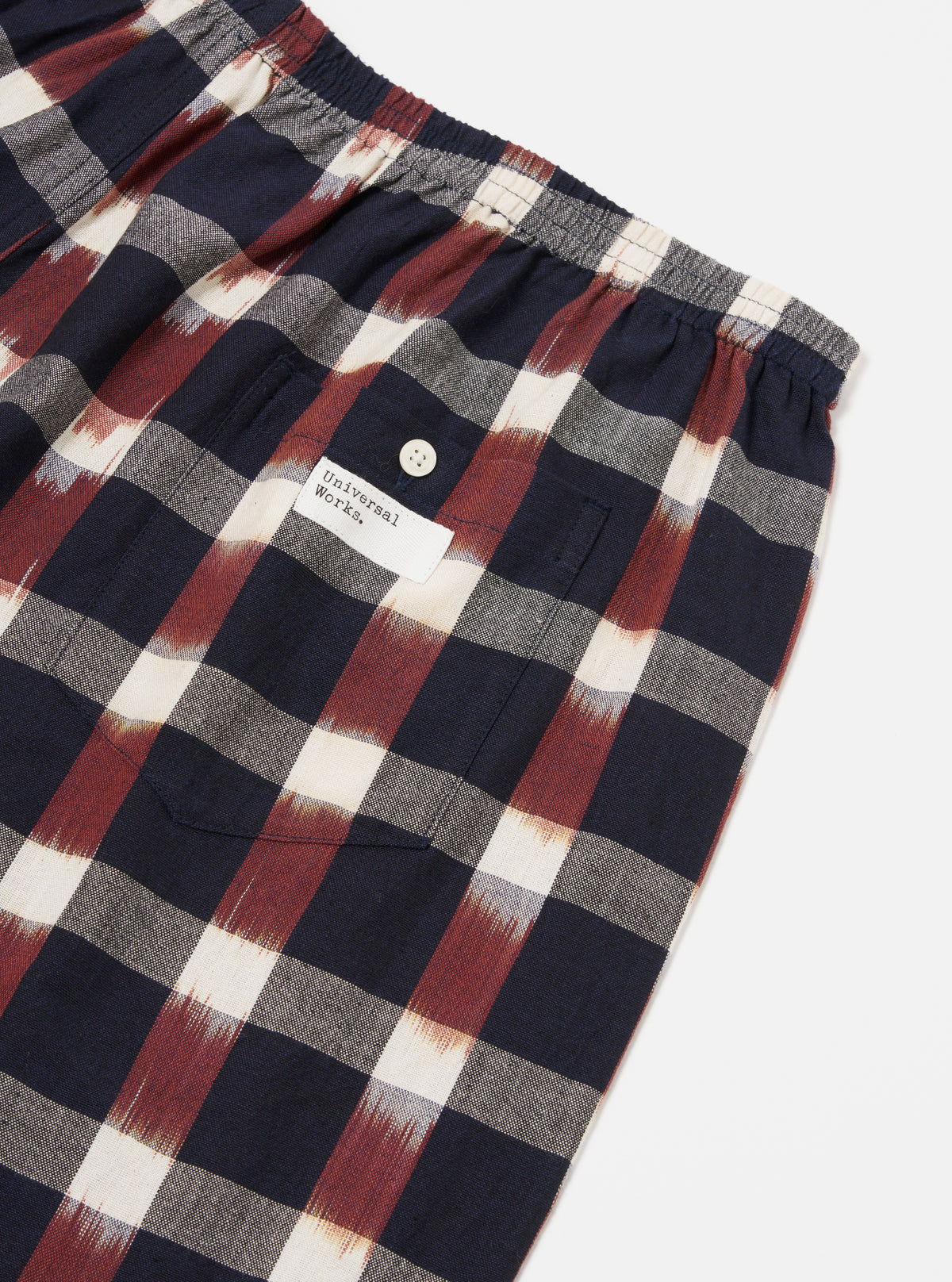 Navy/Brown Check Ikat Boxer Short