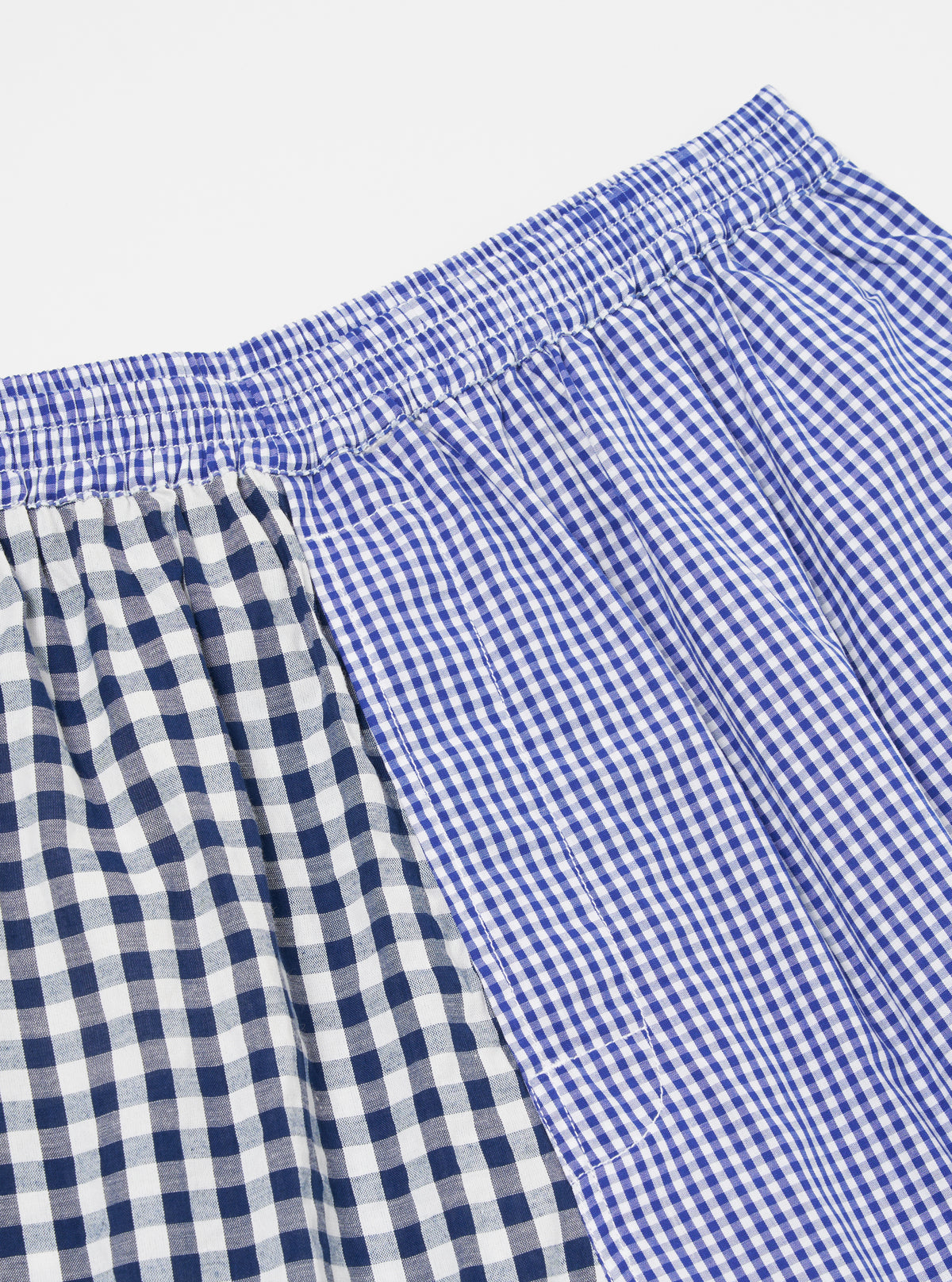 Blue Gingham Mix Pyjama Short