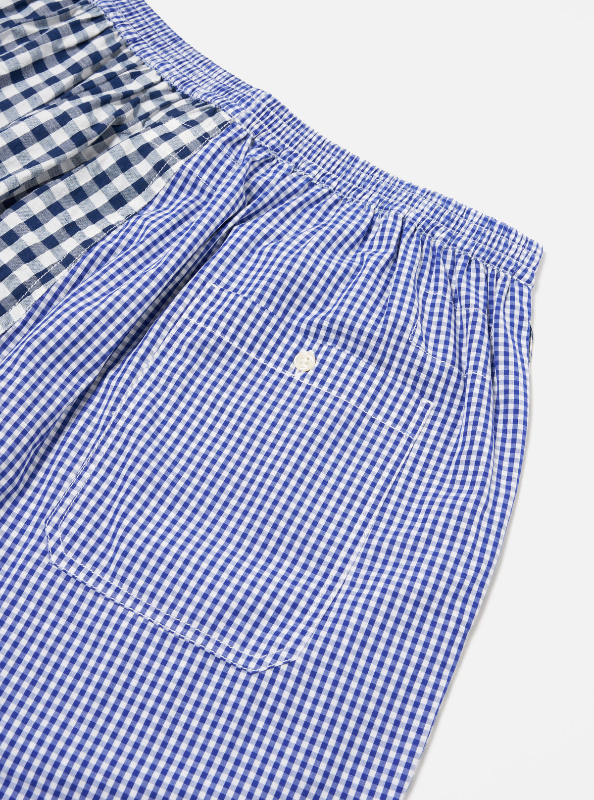 Blue Gingham Mix Pyjama Short
