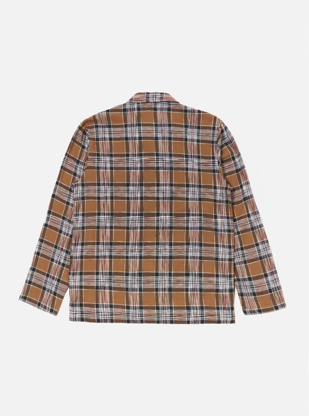Brown Ikat Twill Check Long Pyjama Set