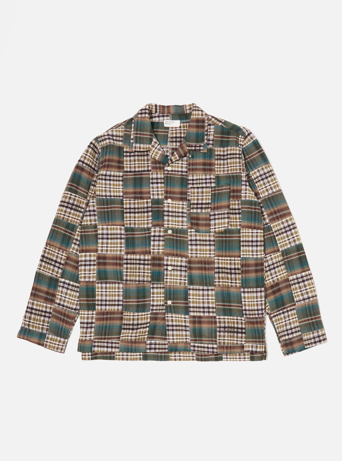 Green/Brown Patchwork Madras Long Pyjama Set