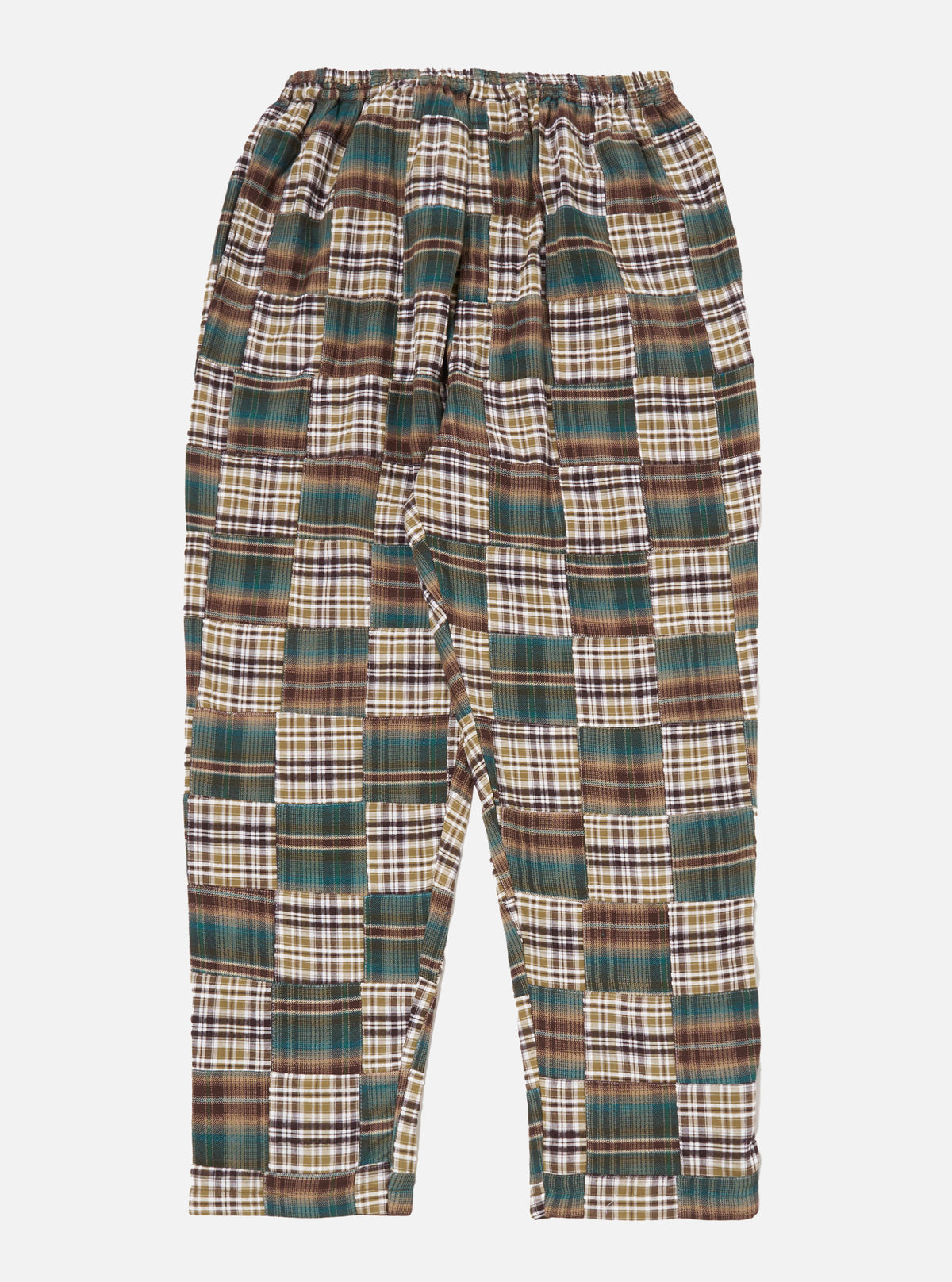 Green/Brown Patchwork Madras Long Pyjama Set