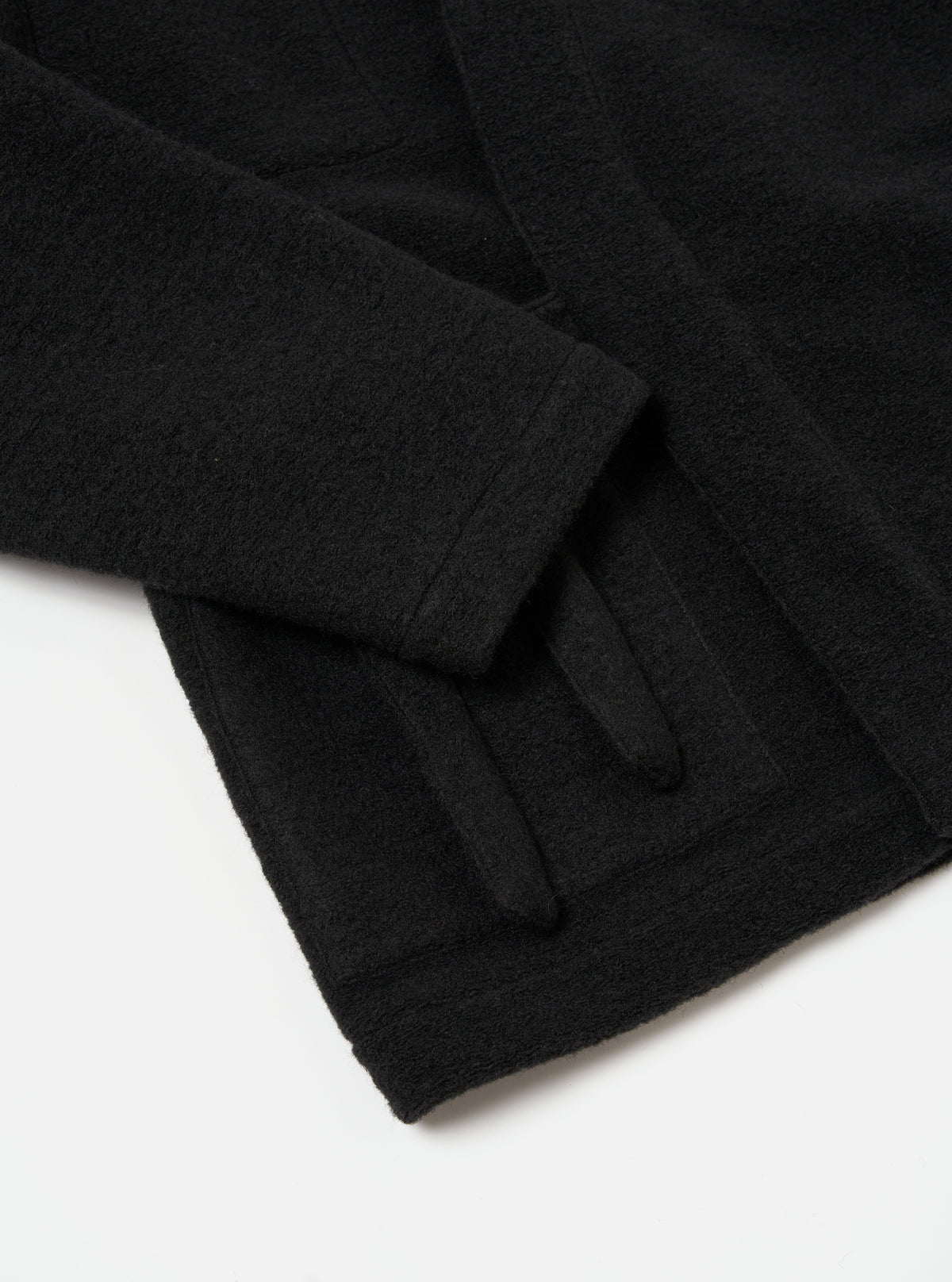 Black Wool Fleece Kyoto Work Jacket