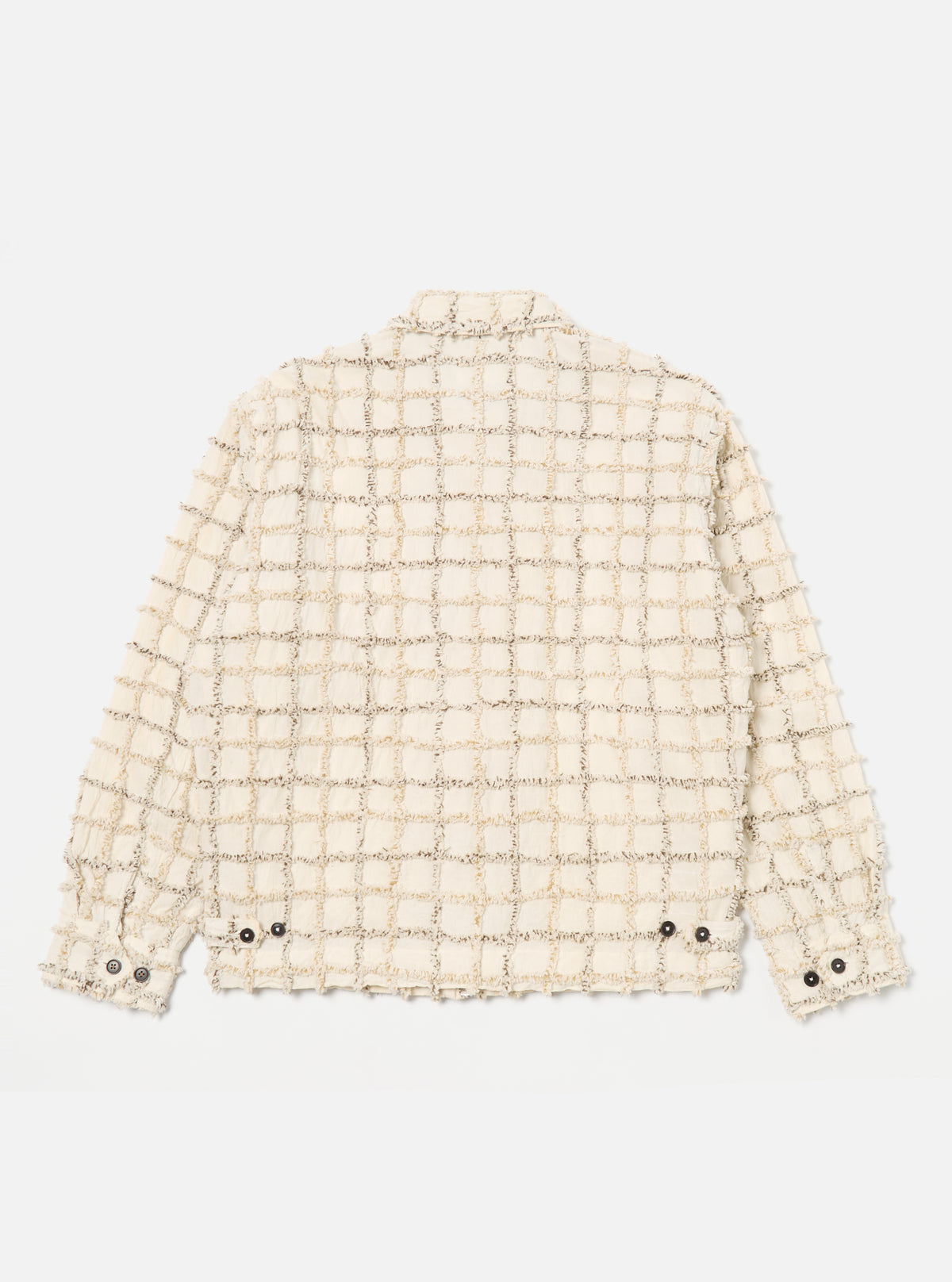 Ecru 3D Check Windcheater Jacket