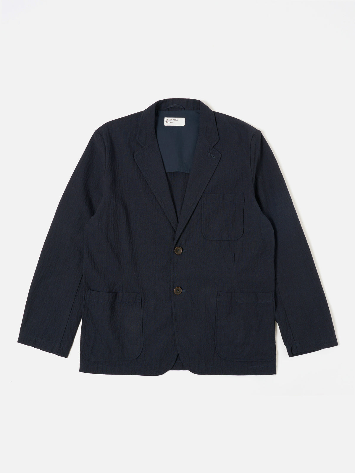 Dark Navy Ospina Cotton Two Button Jacket