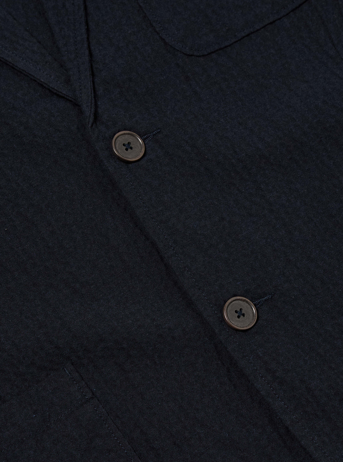 Dark Navy Ospina Cotton Two Button Jacket