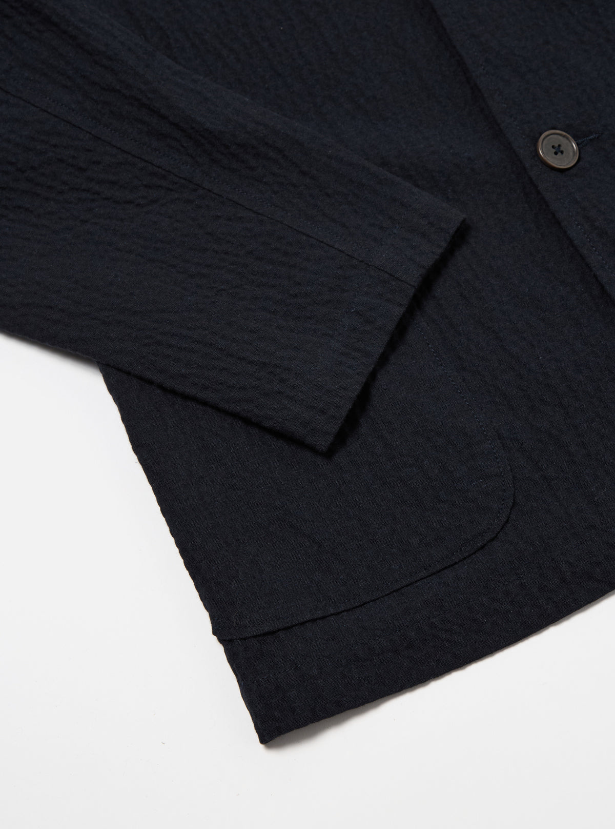 Dark Navy Ospina Cotton Two Button Jacket