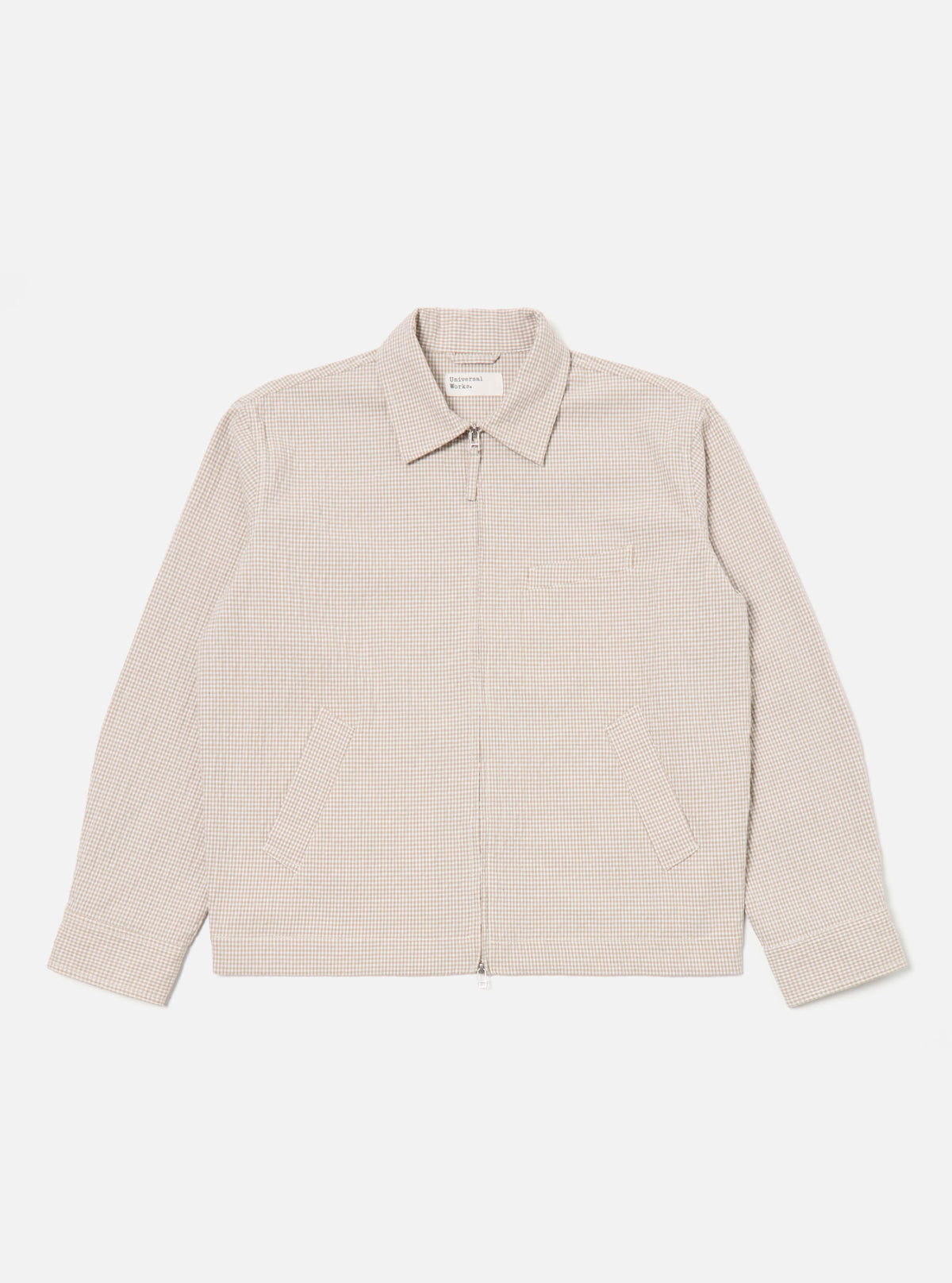 Ecru/Sand Ospina Check Cotton Windcheater Jacket