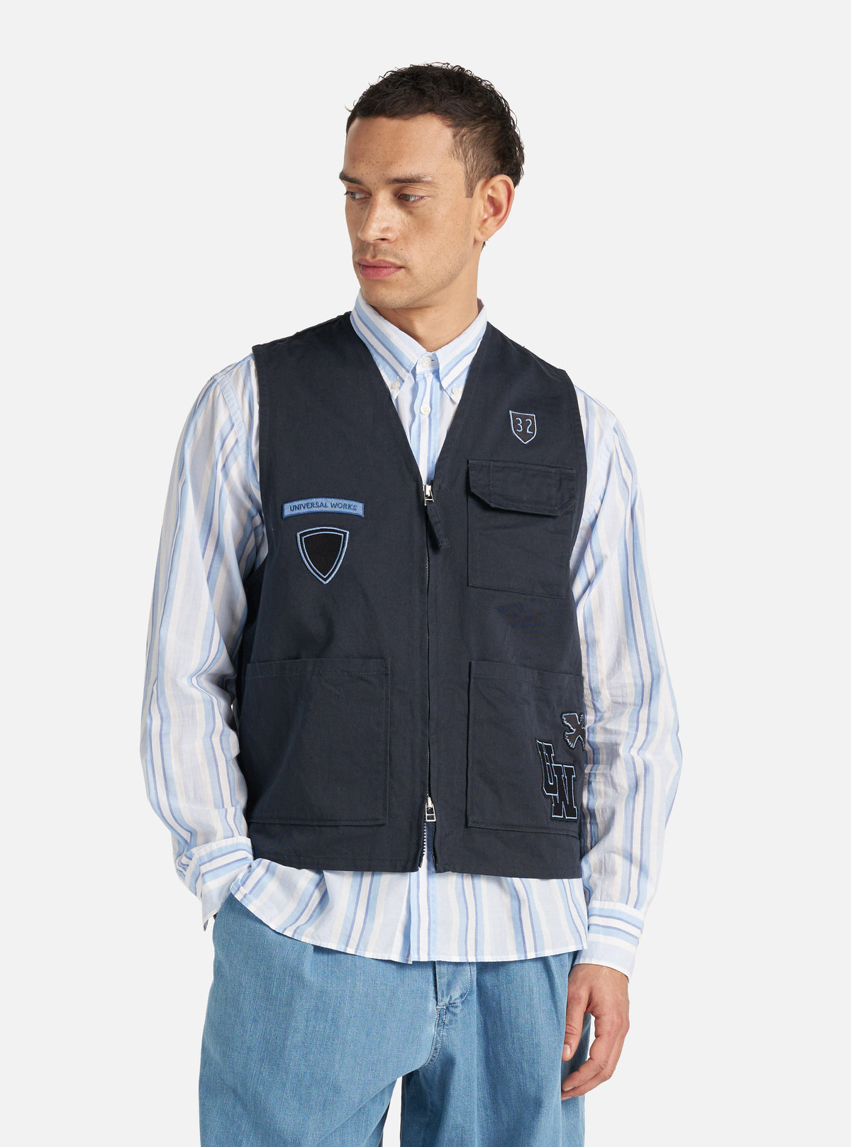 Navy Twill/Badges Marine Gilet